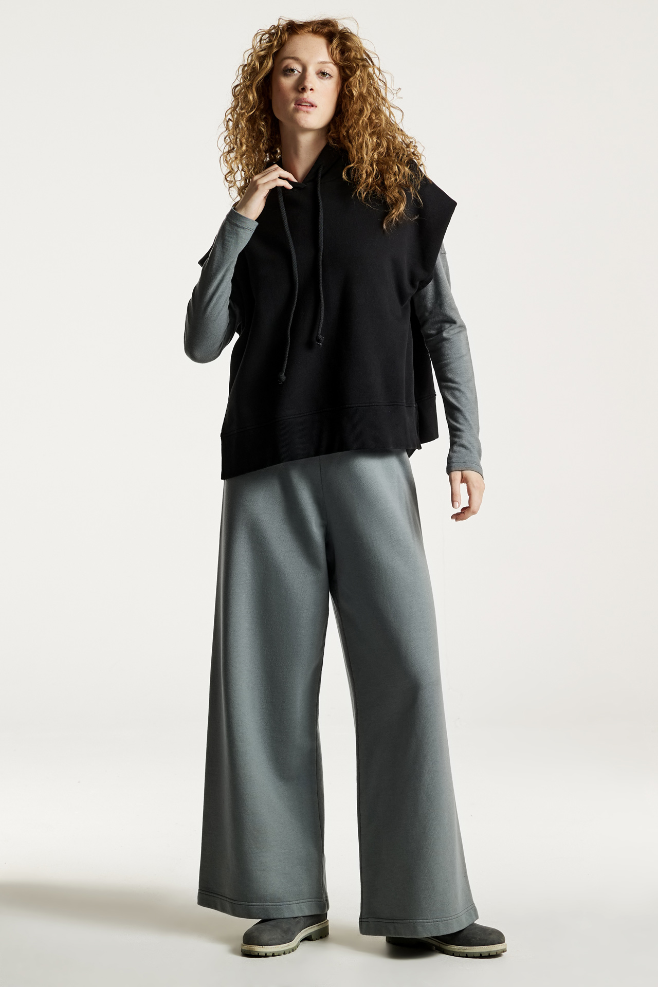 Women's Relaxed Fit Modal Mix Wide Leg Sweatpant