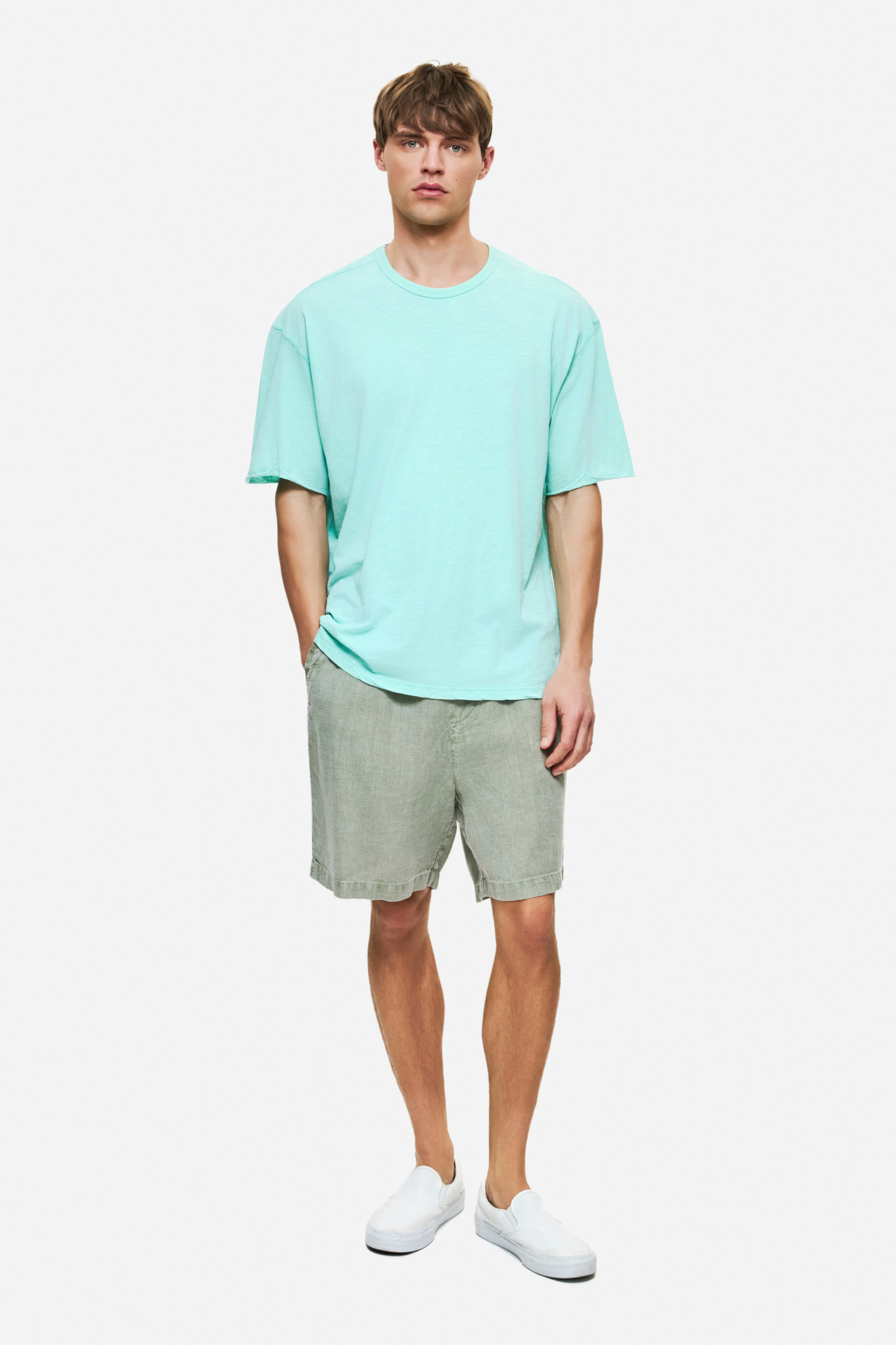 REGULAR LINEN BERMUDA