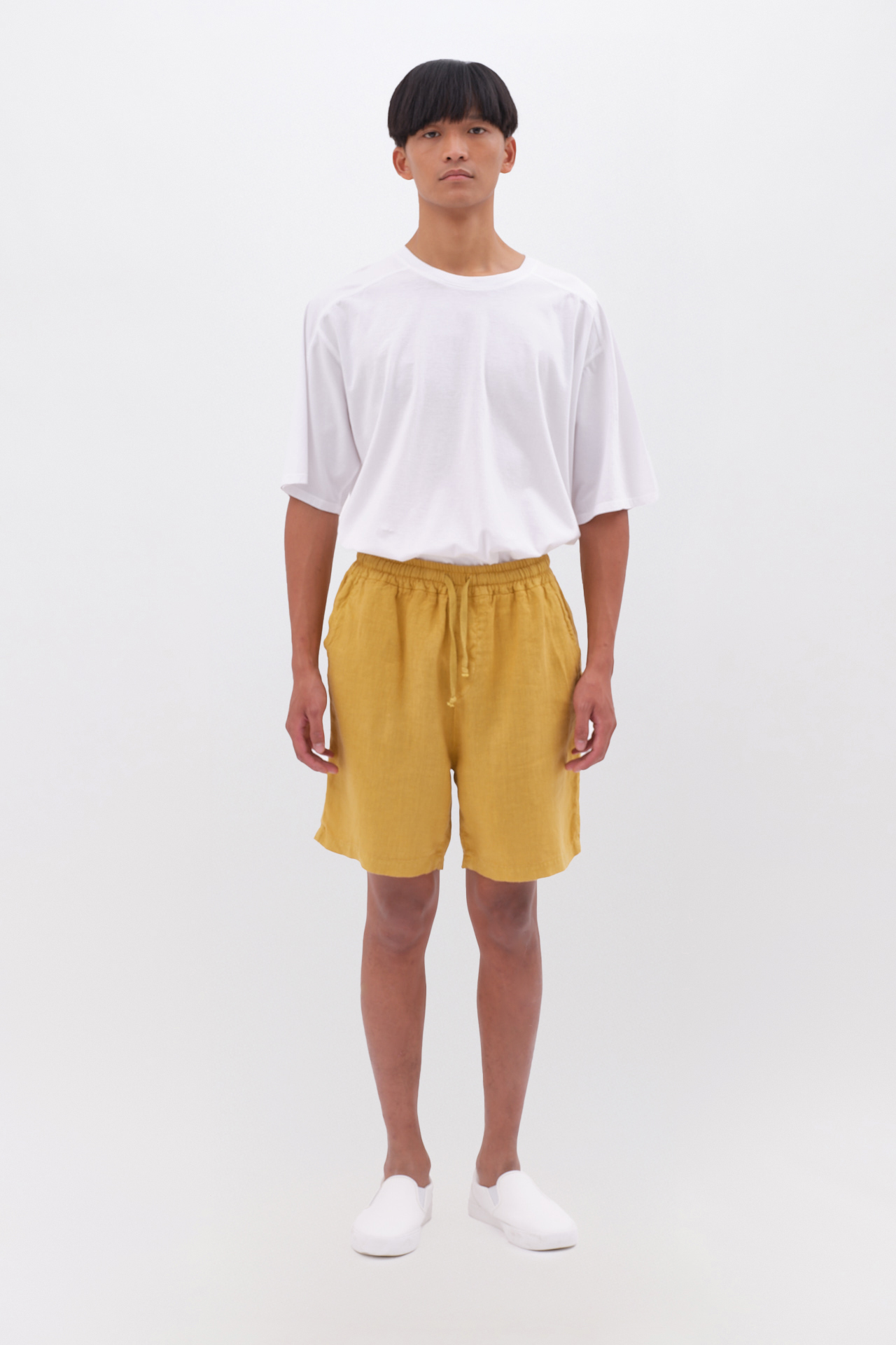 REGULAR LINEN BERMUDA