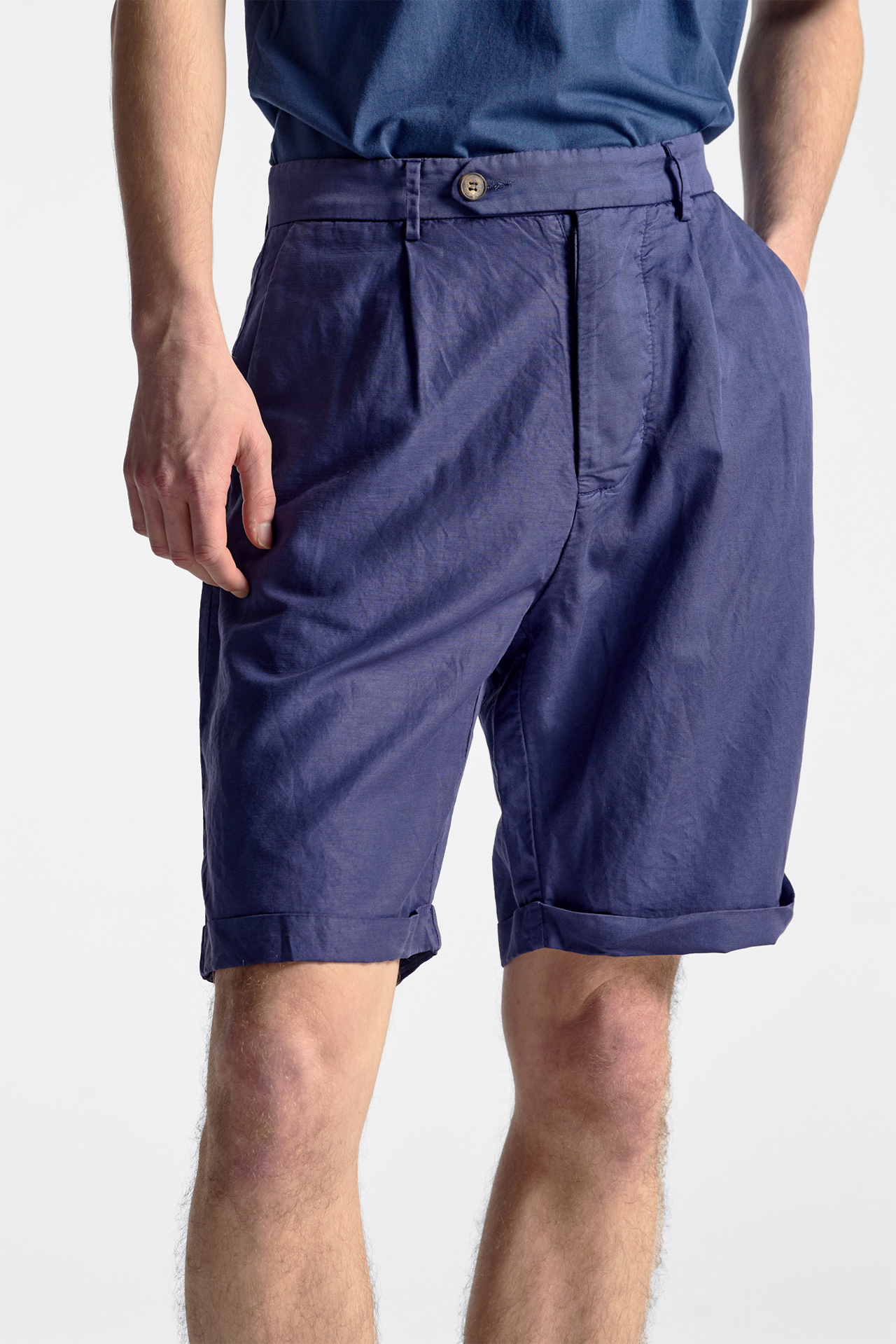 Linen Blend Relaxed Bermuda