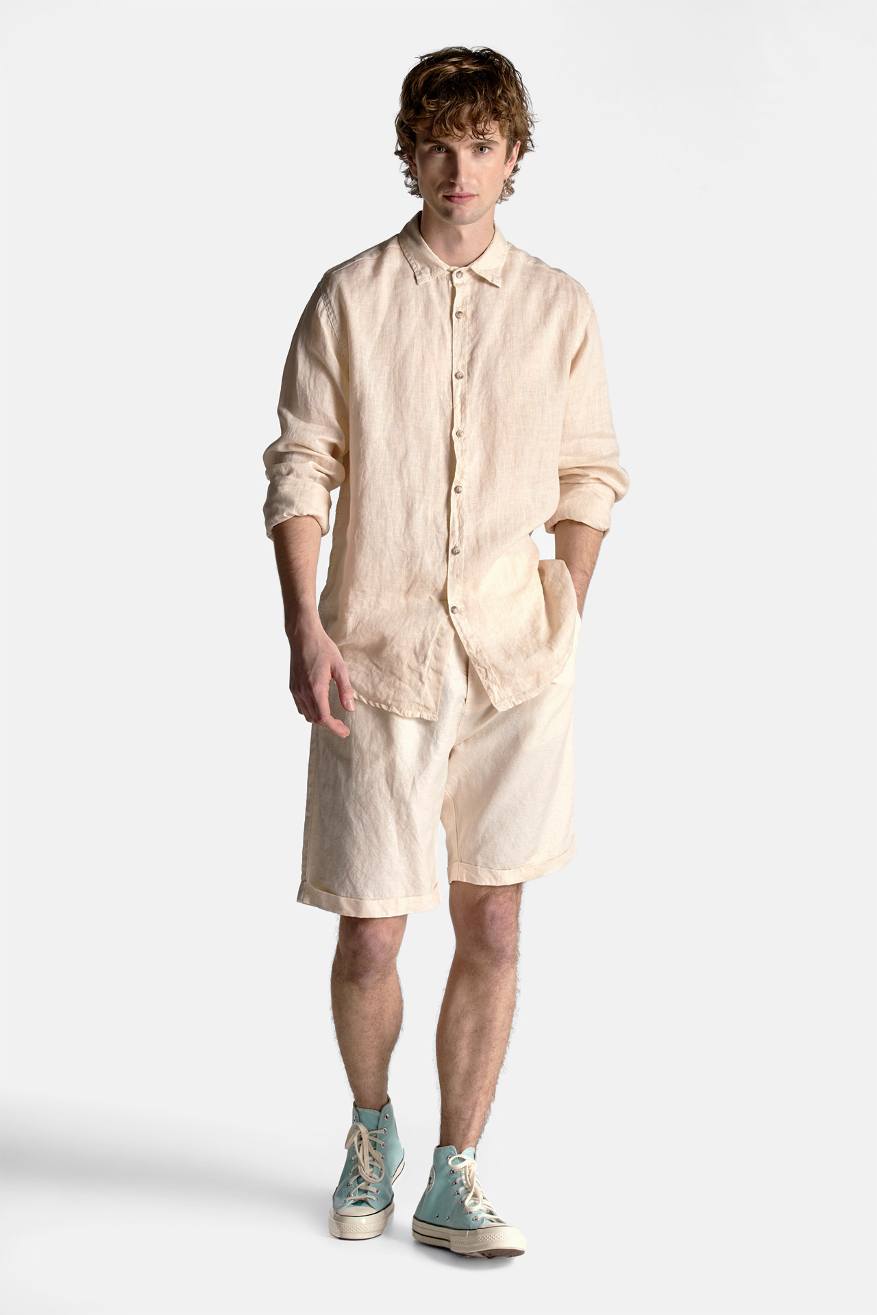 Linen Blend Relaxed Bermuda