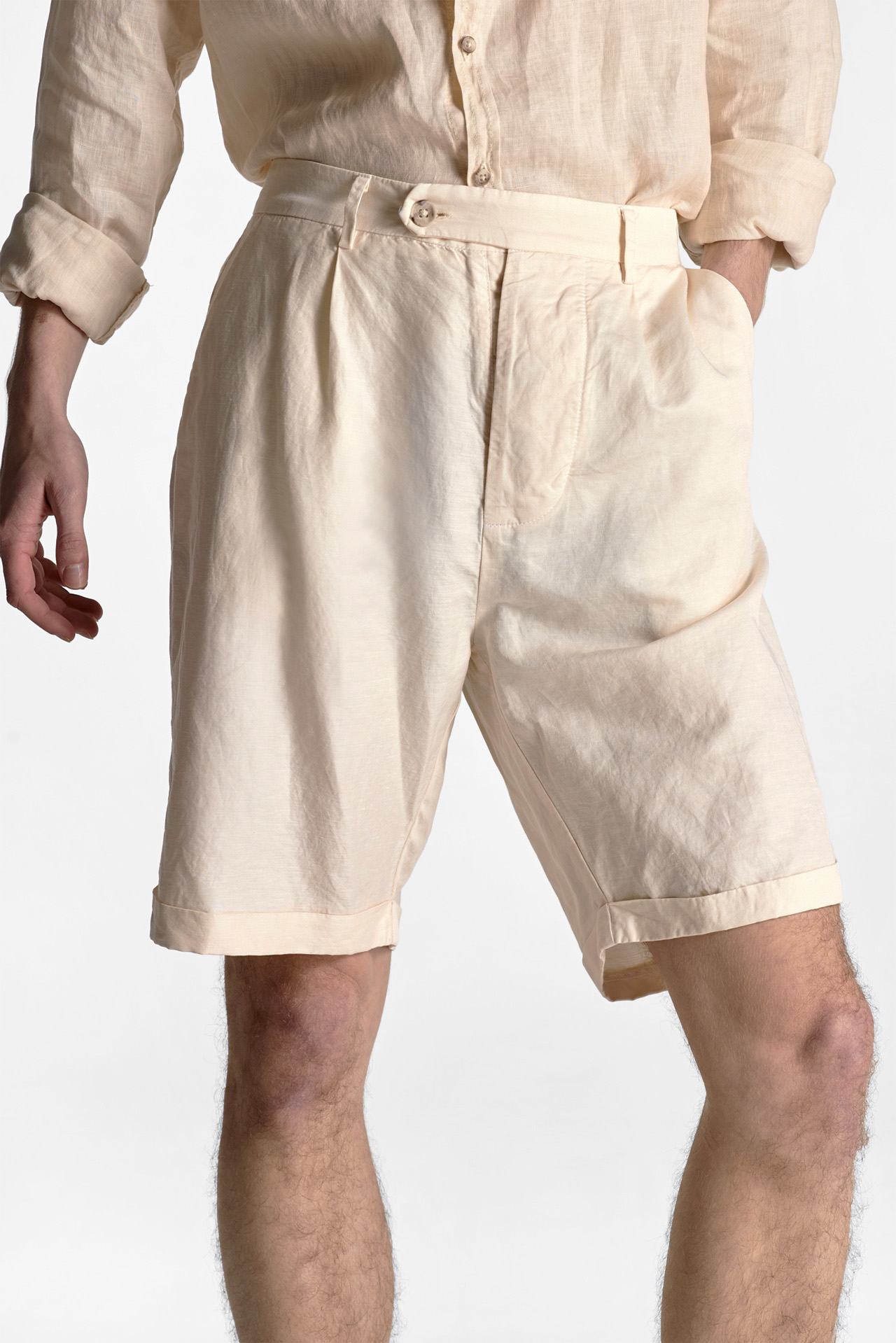 Linen Blend Relaxed Bermuda