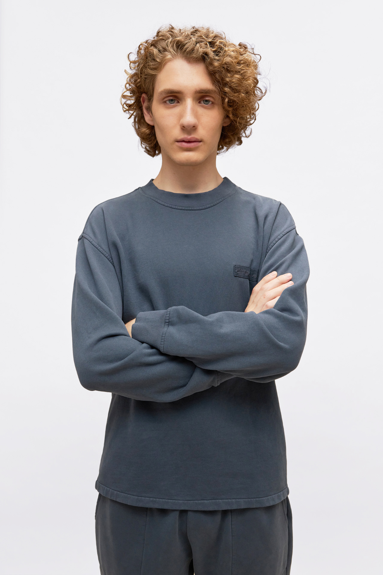 Men Dirty Laundry Divided Detailed Sweatshirt Ocean
