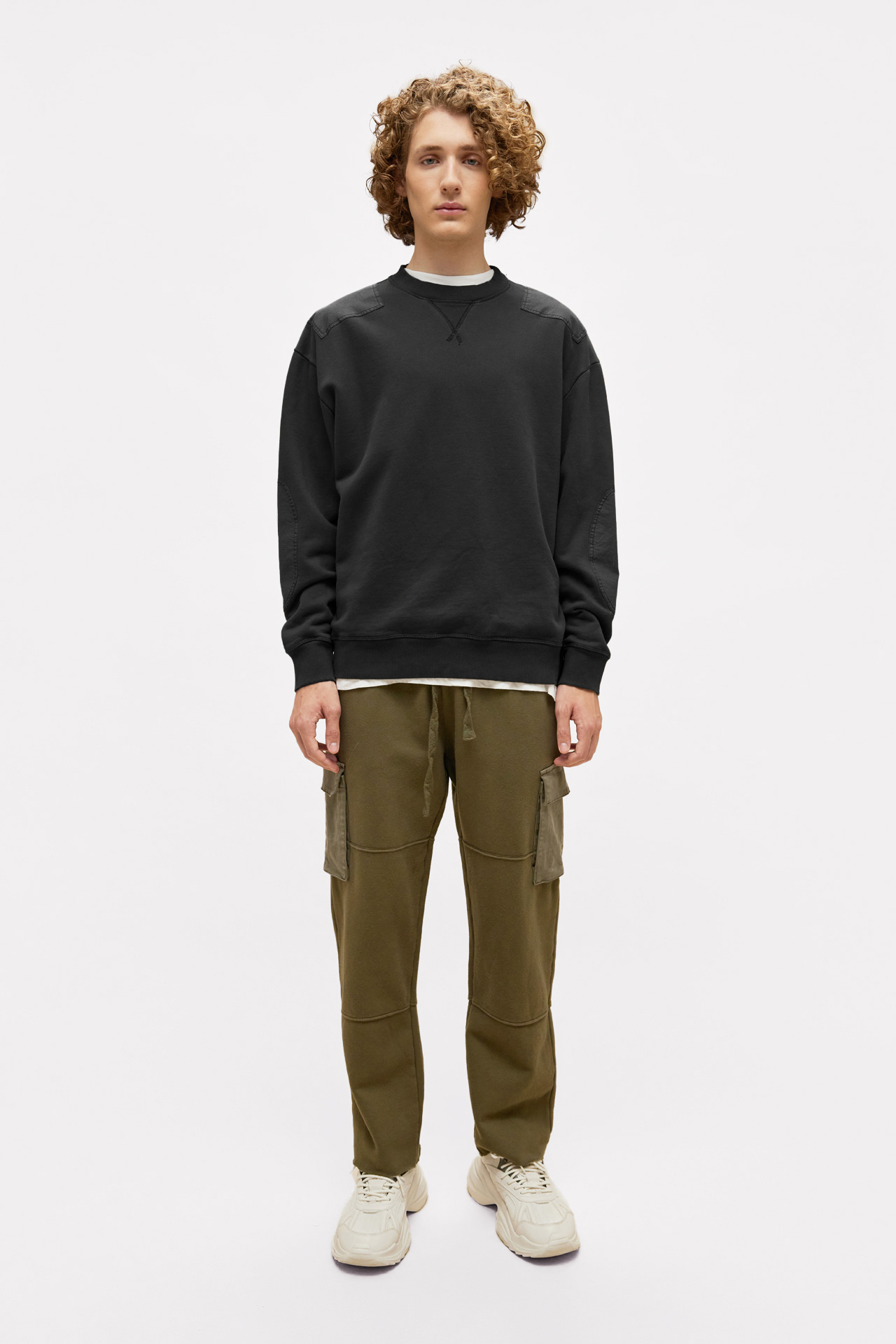 Mixed Fabric Sweatshirt