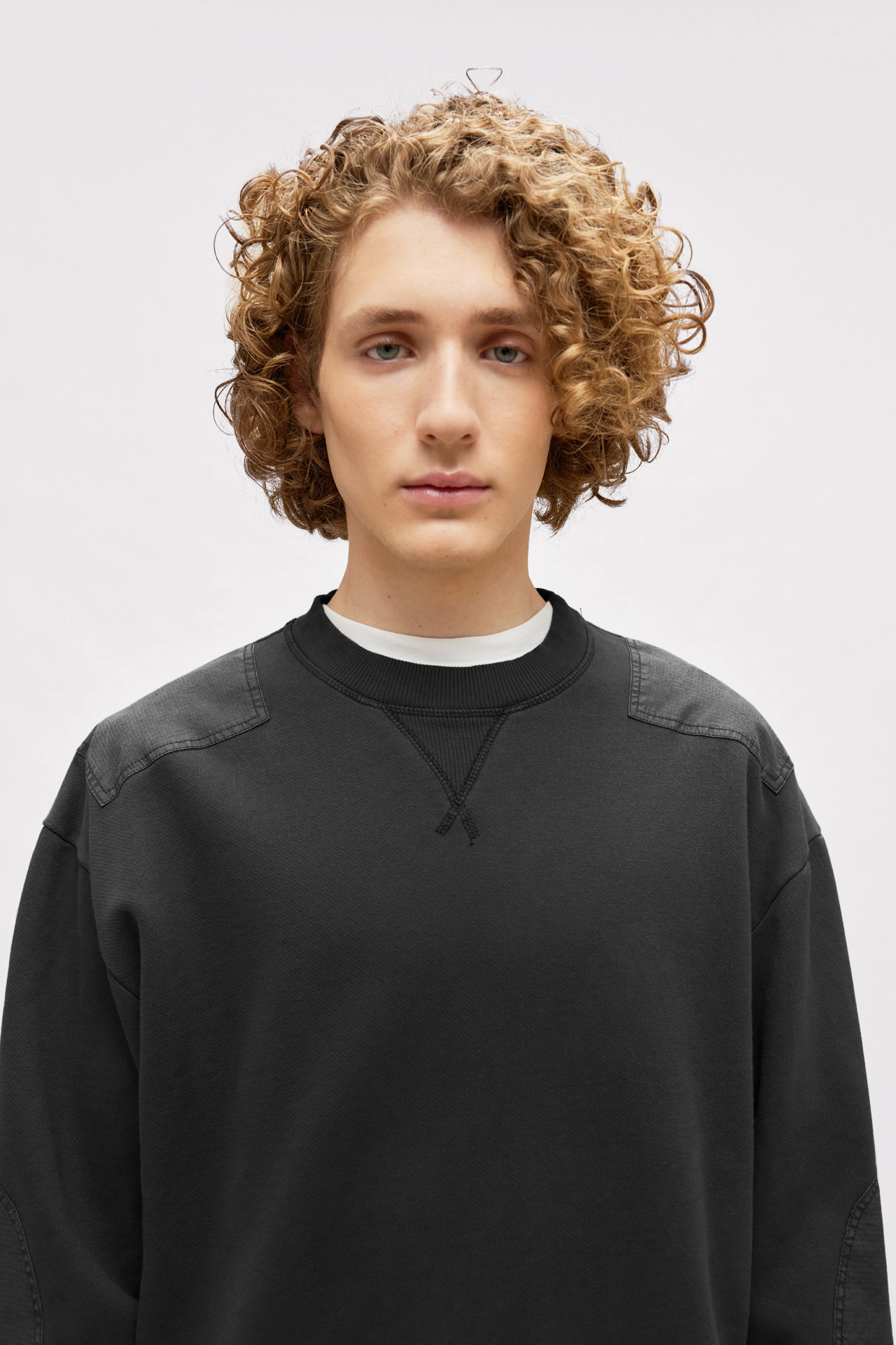 Mixed Fabric Sweatshirt