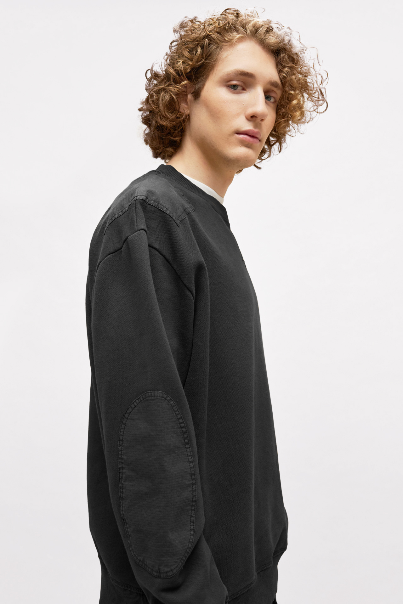 Mixed Fabric Sweatshirt