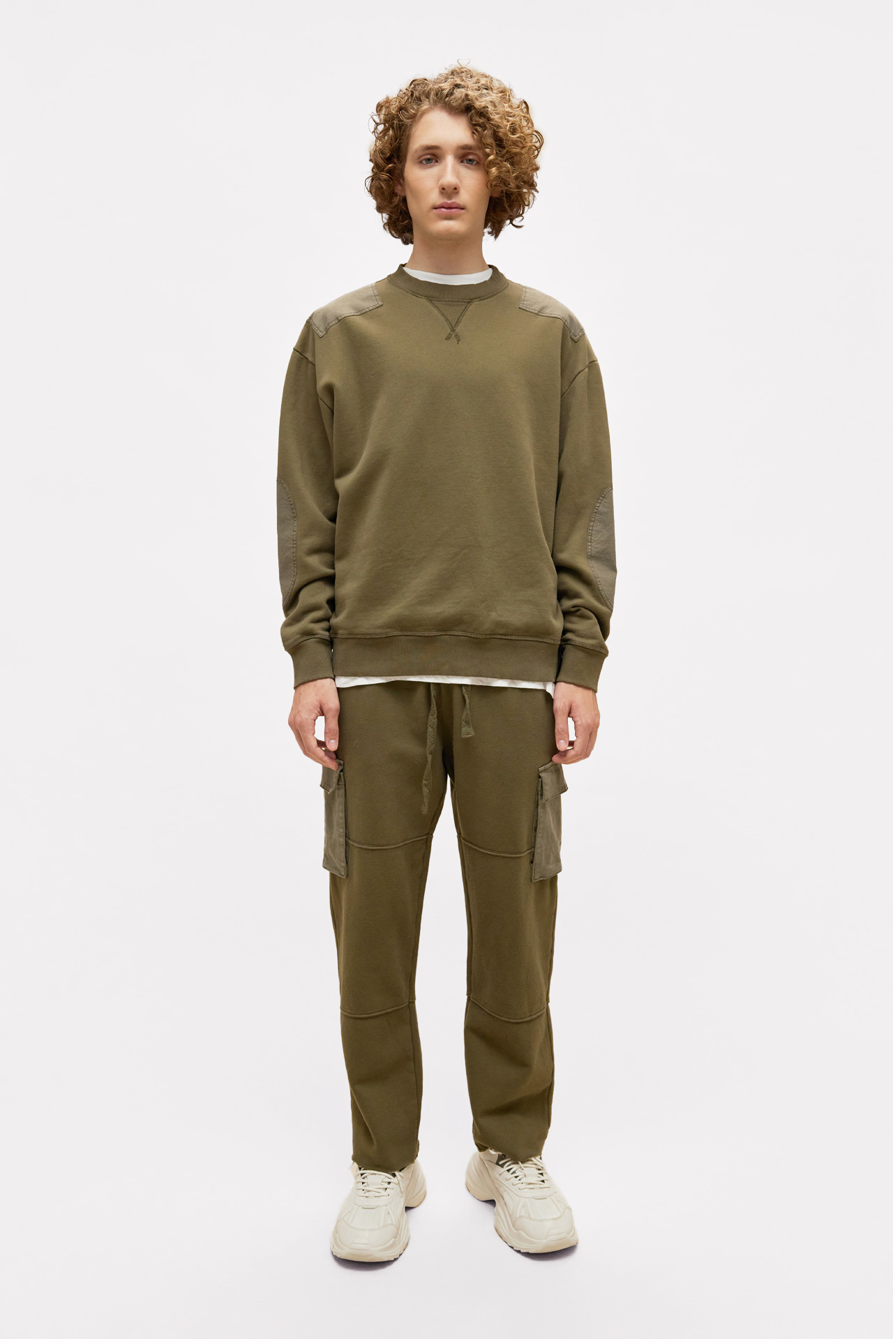 Mixed Fabric Sweatshirt