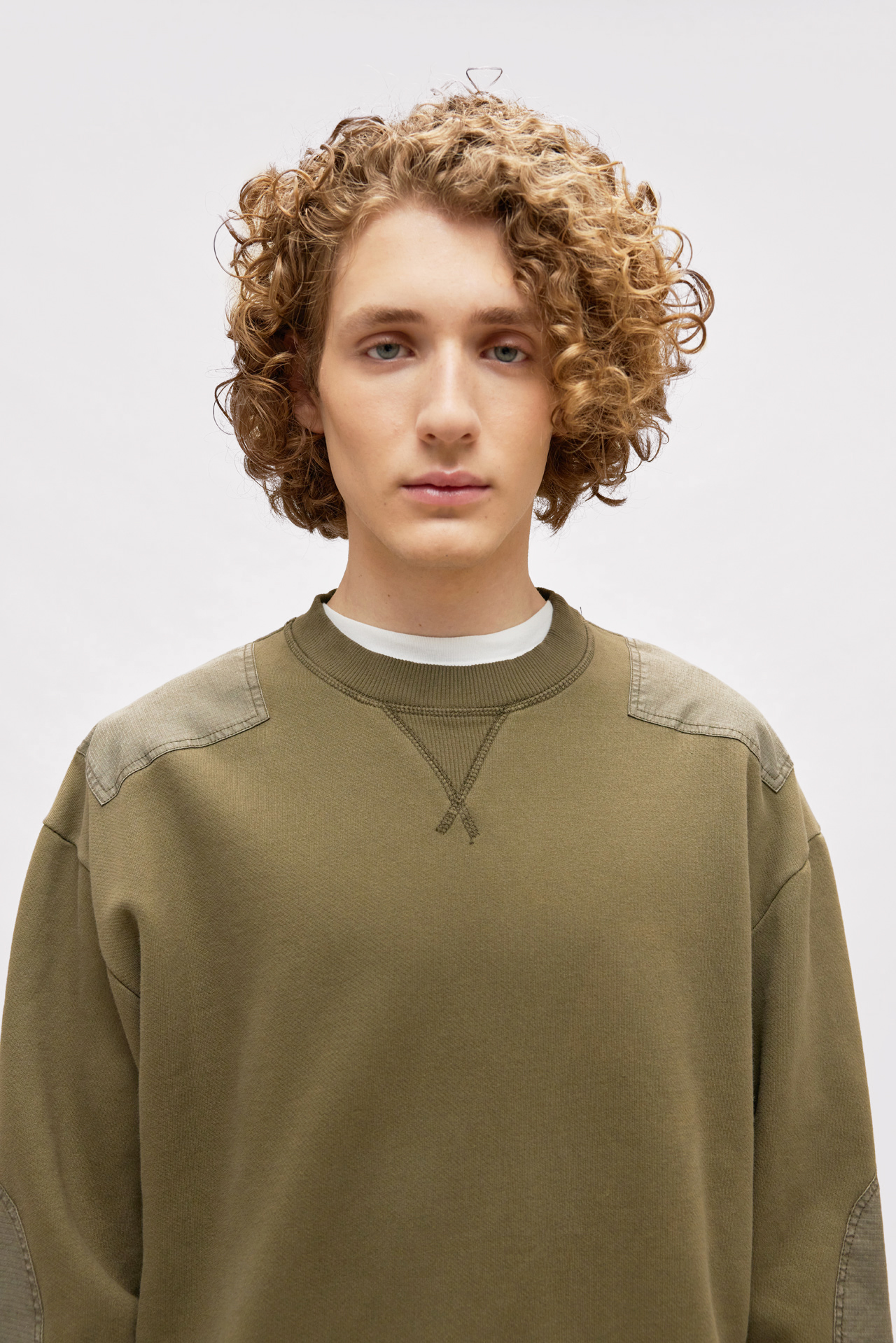 Mixed Fabric Sweatshirt