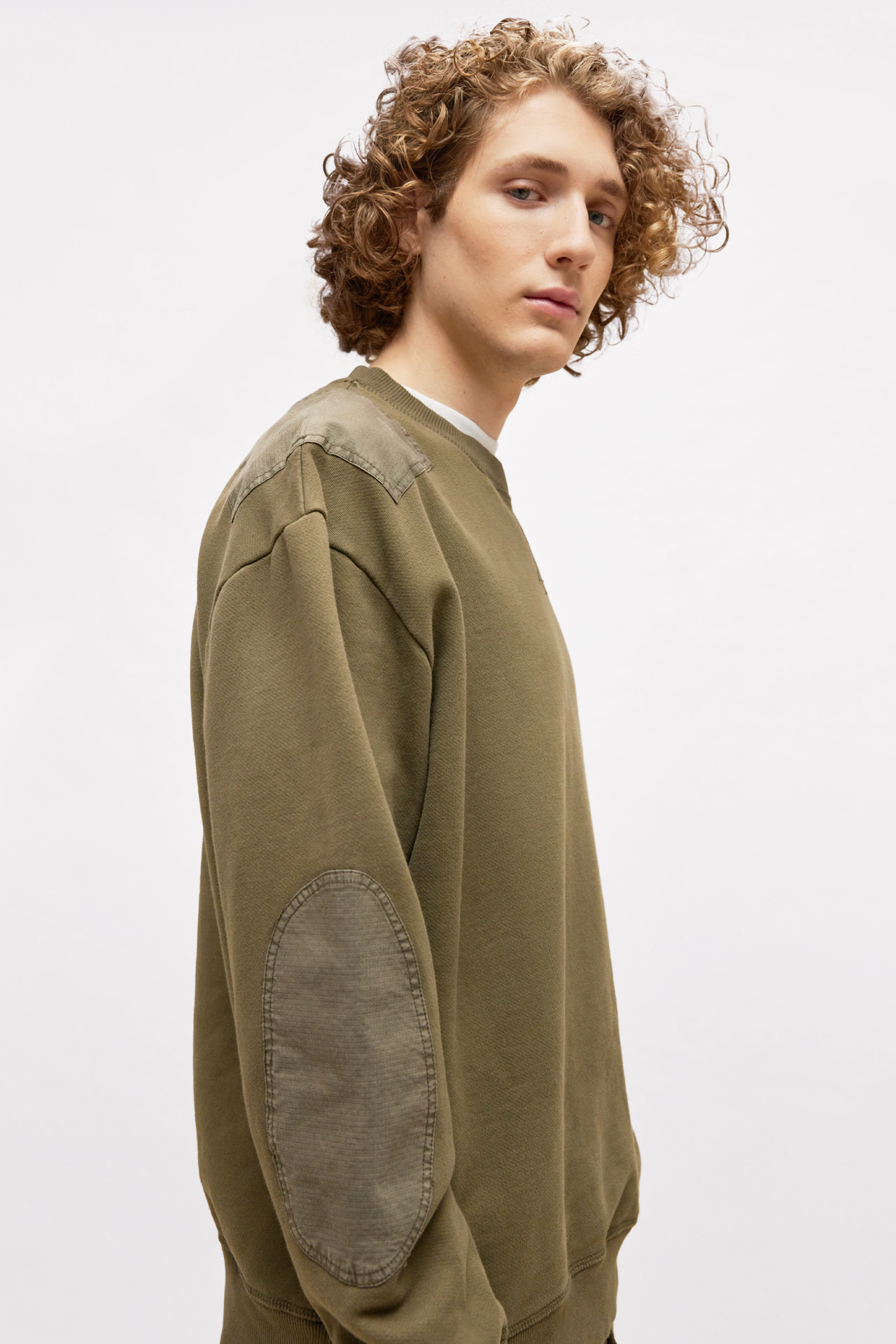 Mixed Fabric Sweatshirt