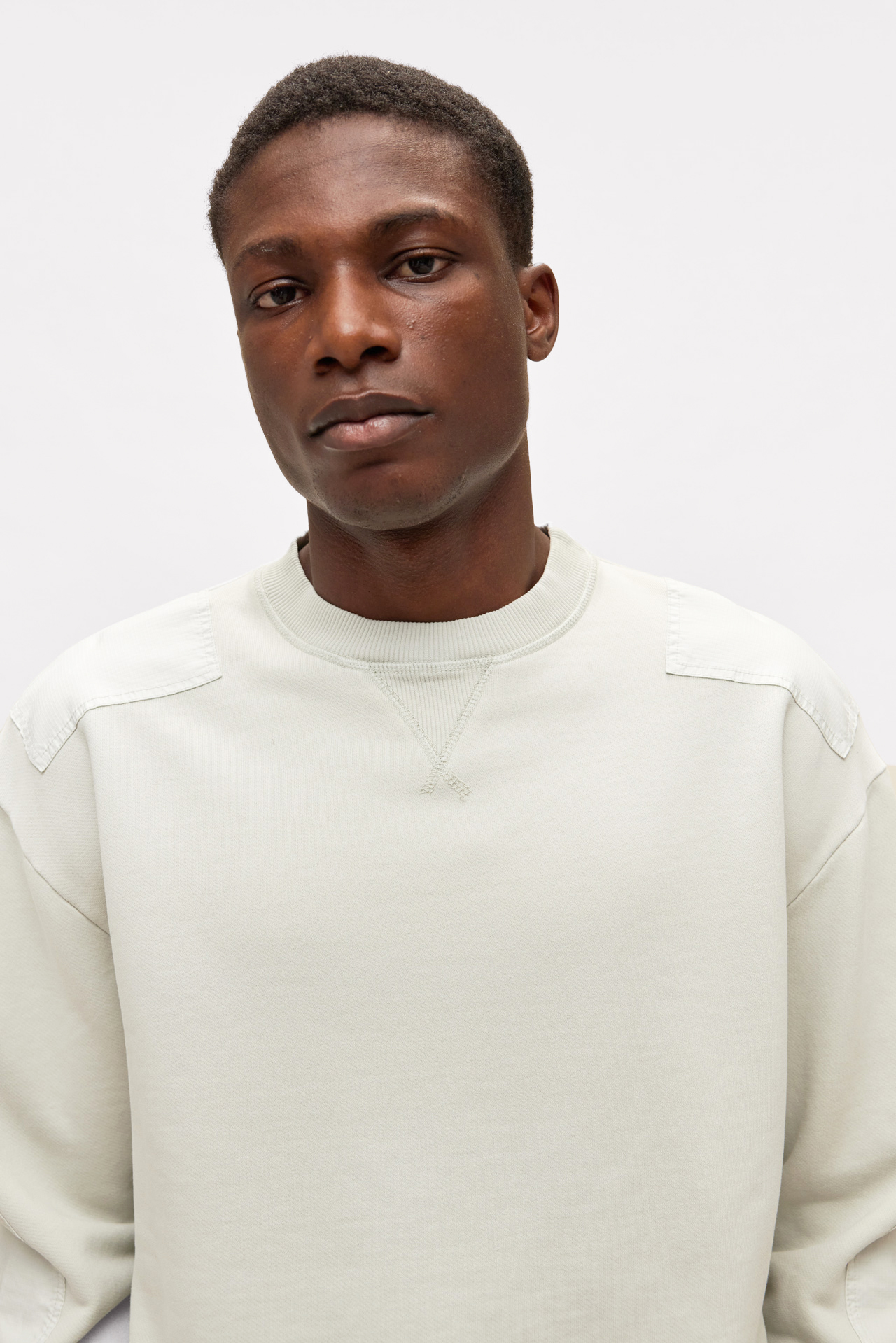 Mixed Fabric Sweatshirt