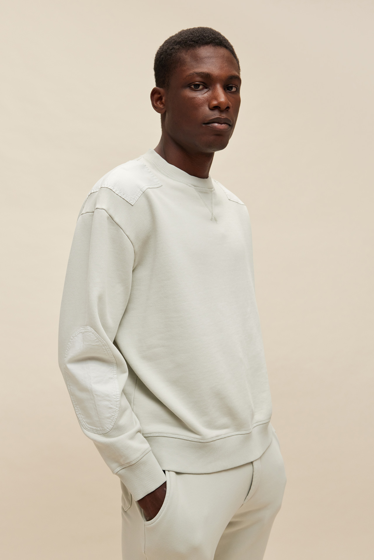 Mixed Fabric Sweatshirt