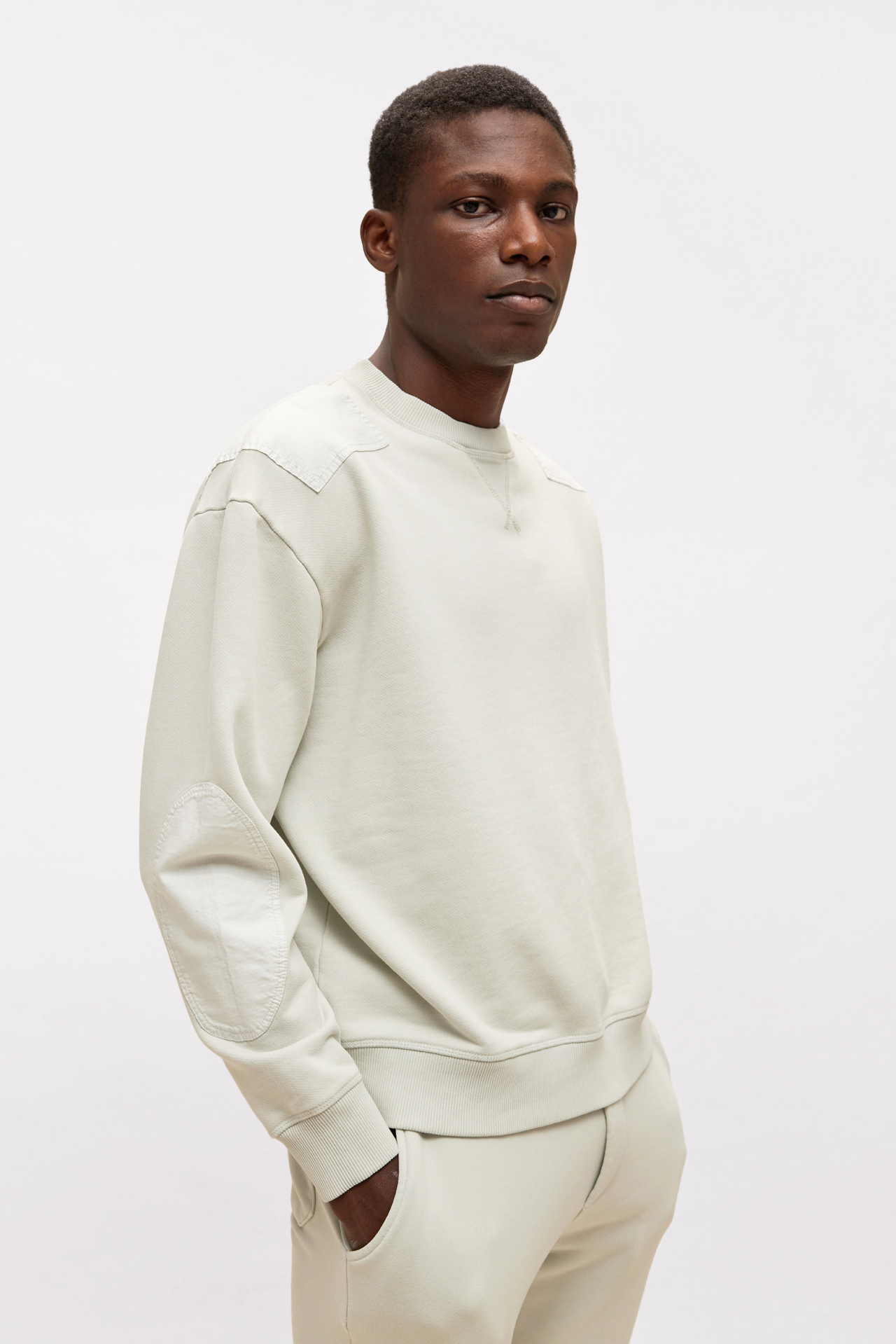 Mixed Fabric Sweatshirt