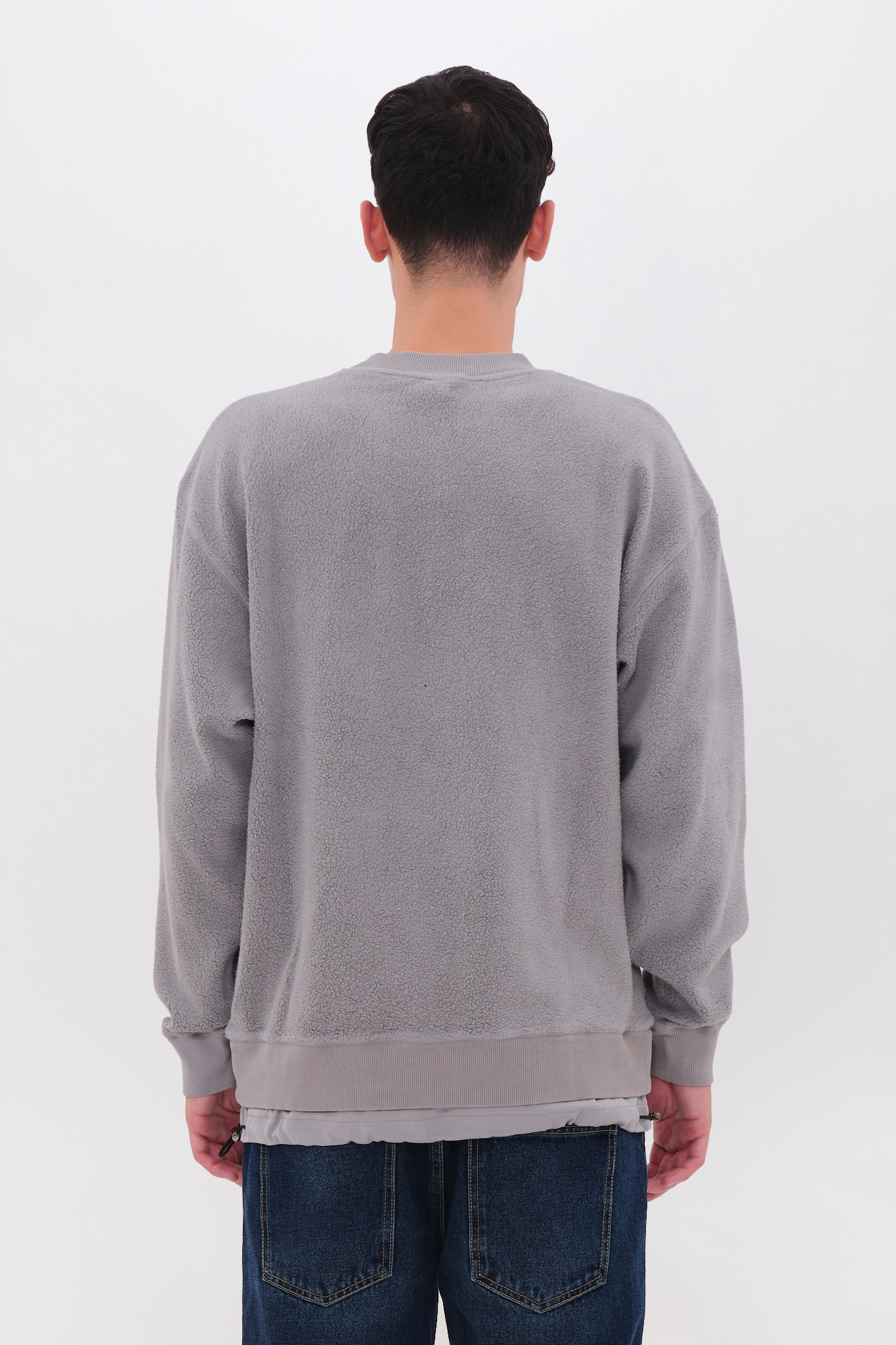 Teddy Mixed Fabric Sweatshirt