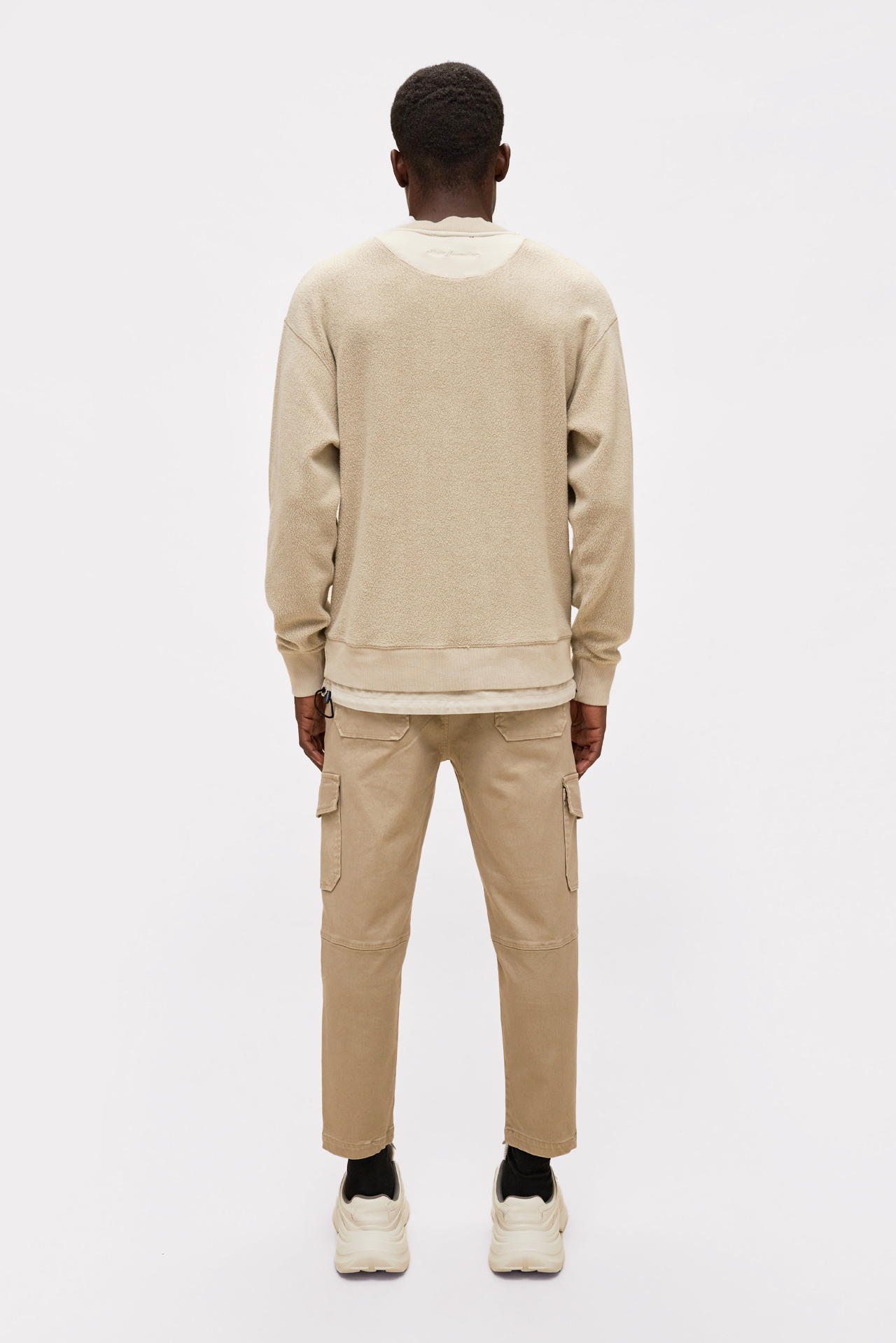 Teddy Mixed Fabric Sweatshirt