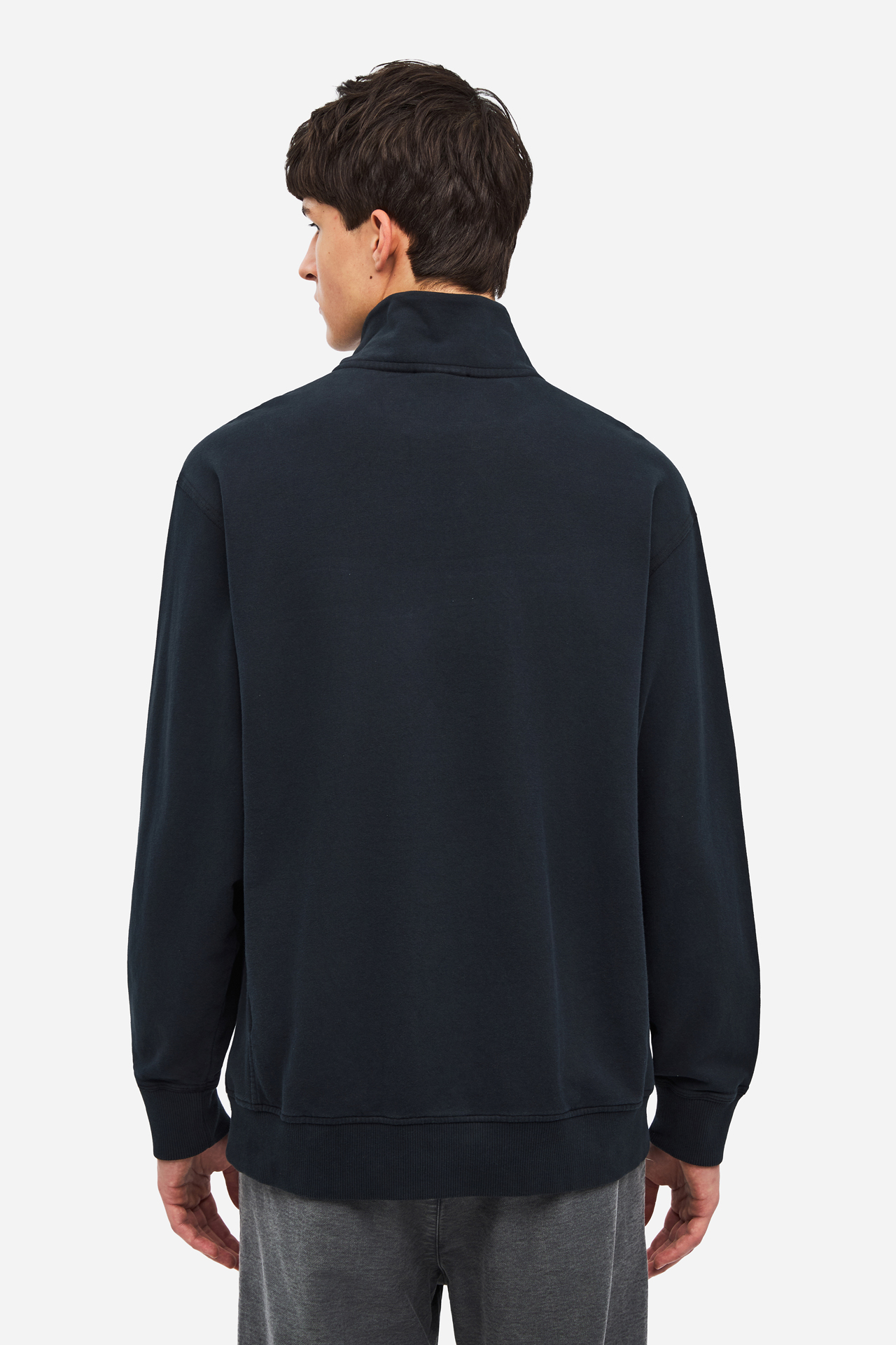 DROPPED SHOULDER HALF-ZIP CREWNECK