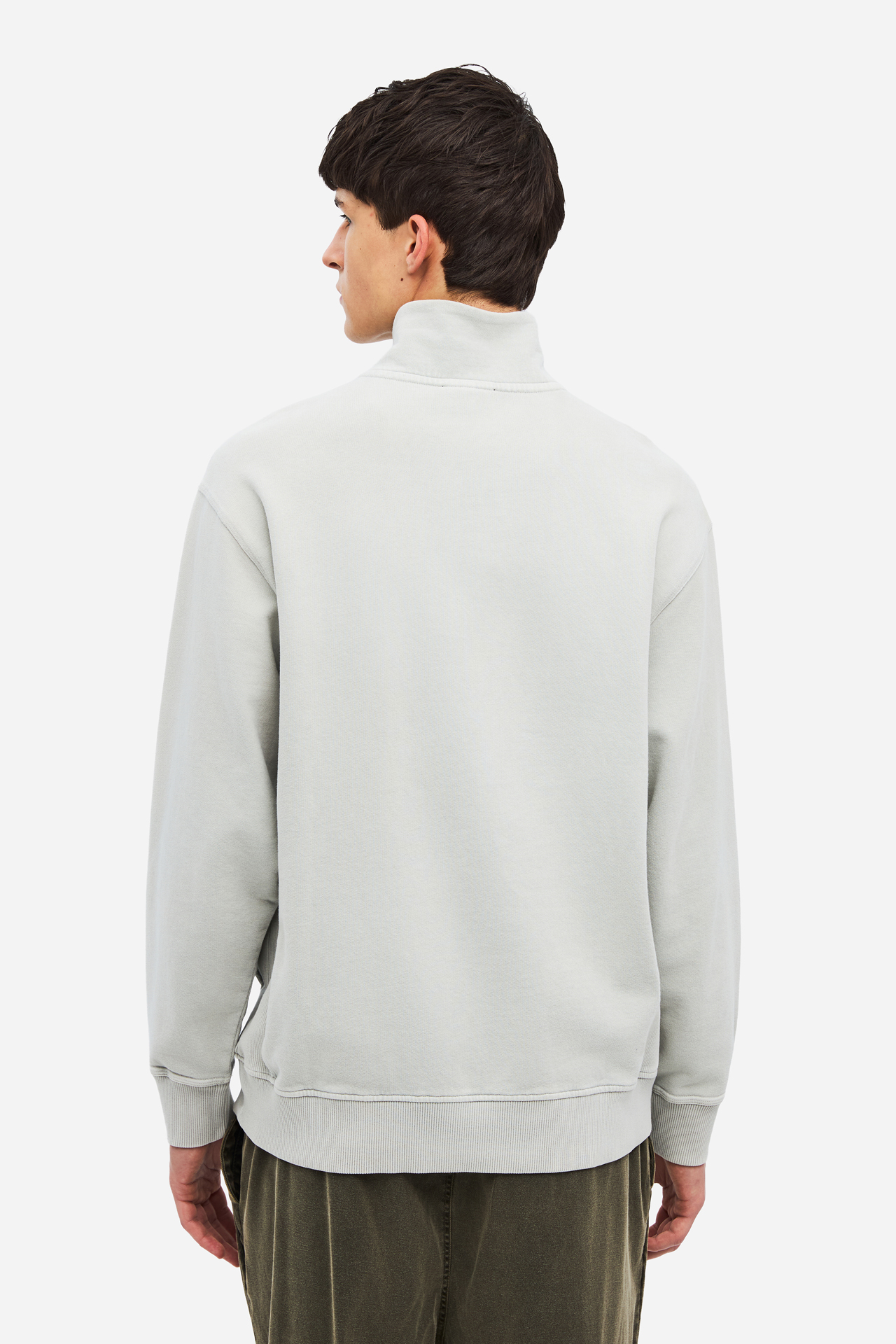 DROPPED SHOULDER HALF-ZIP CREWNECK