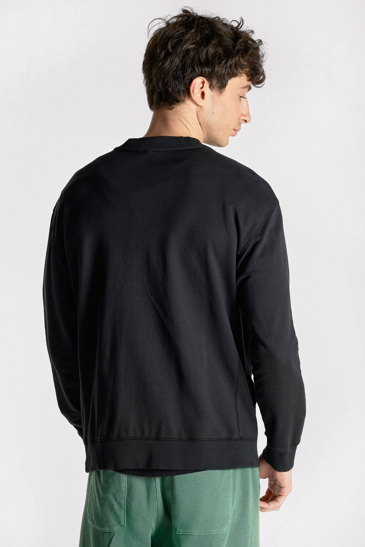 Contrast Pockets Crewneck