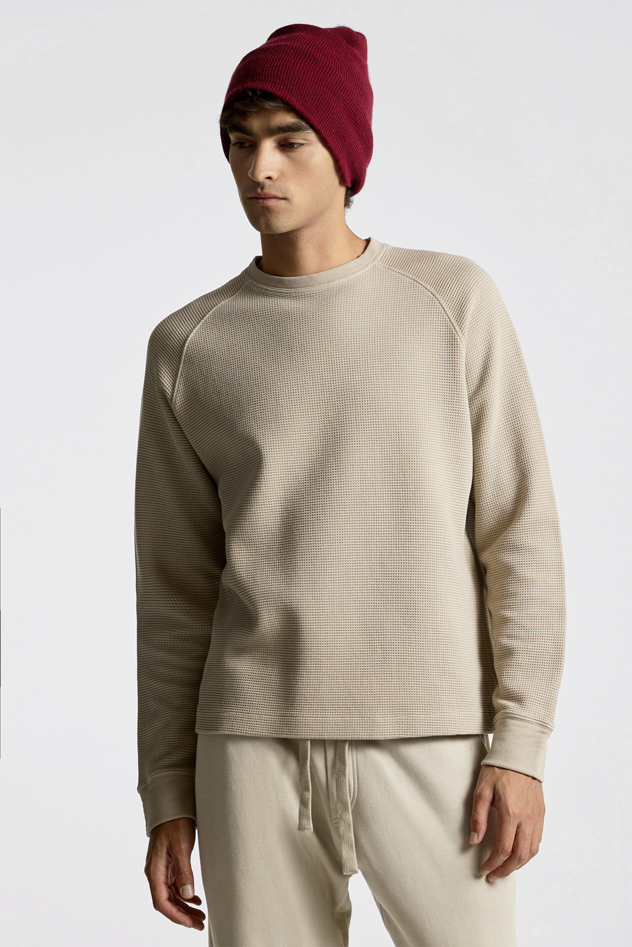 Regular Raglan Waffle Sweatshirt