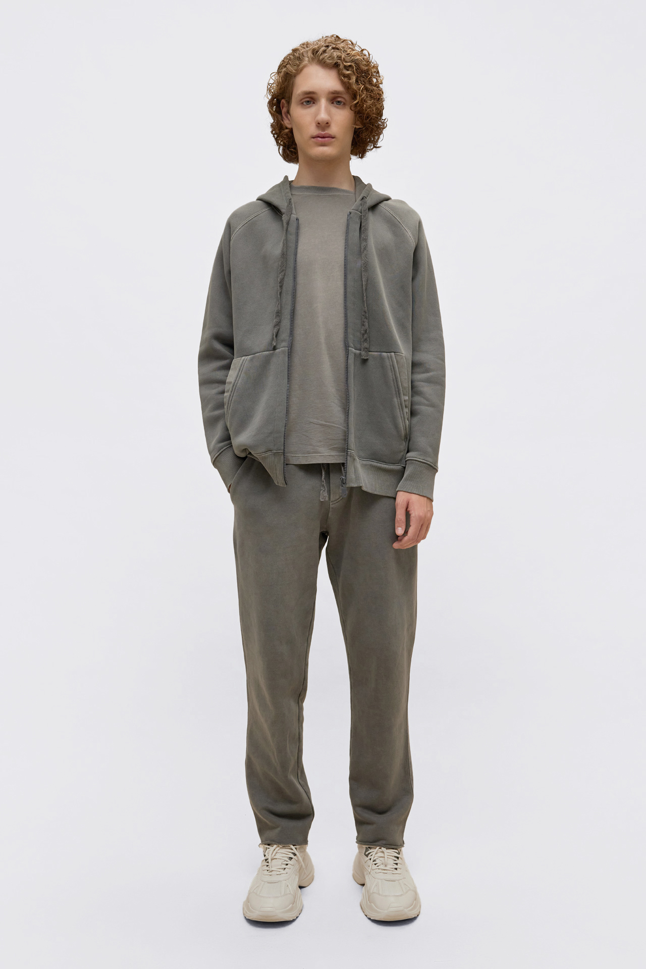 Mixed Fabric Raglan Full Zip