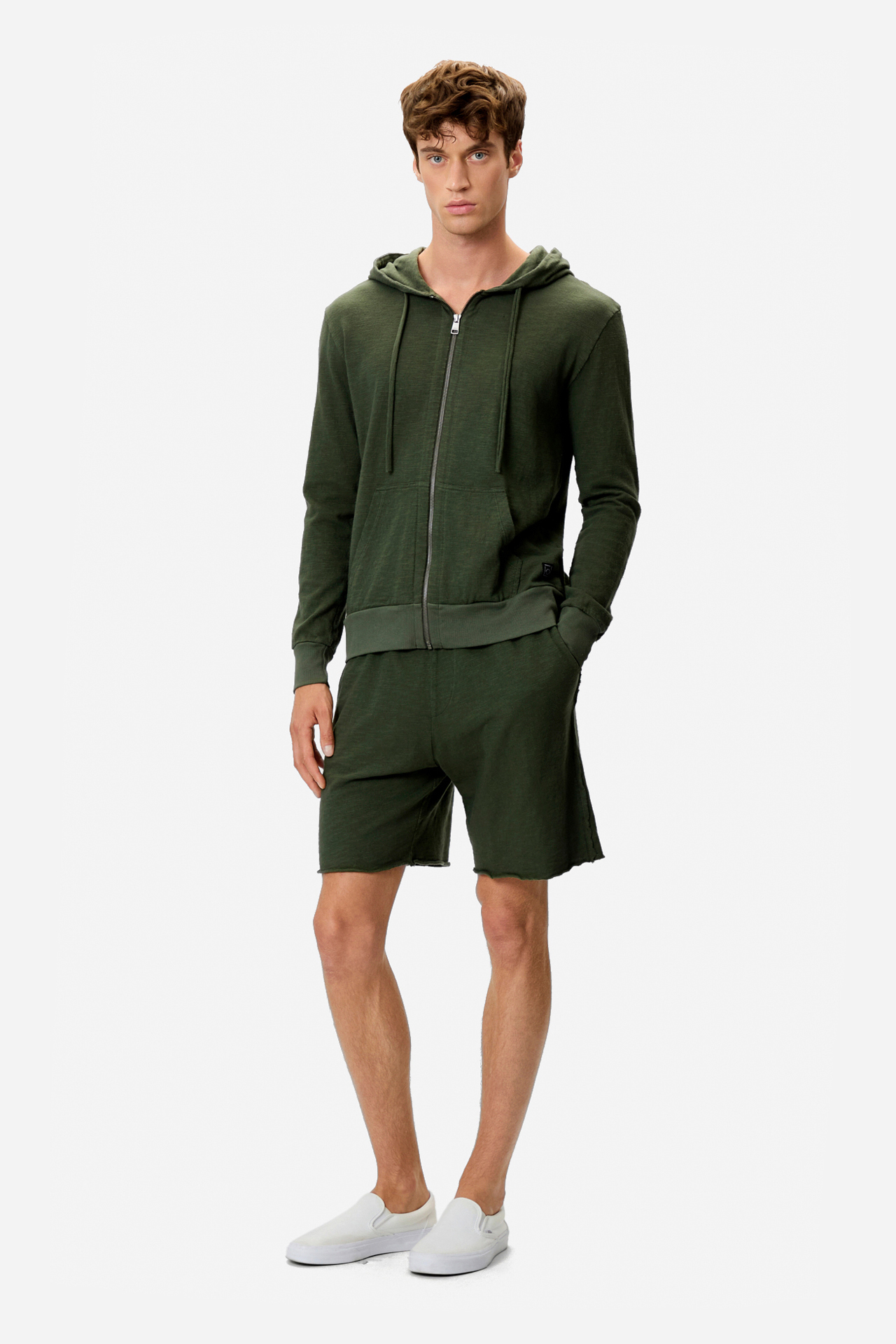 REGULAR KNITTED SLUB FULLZIP