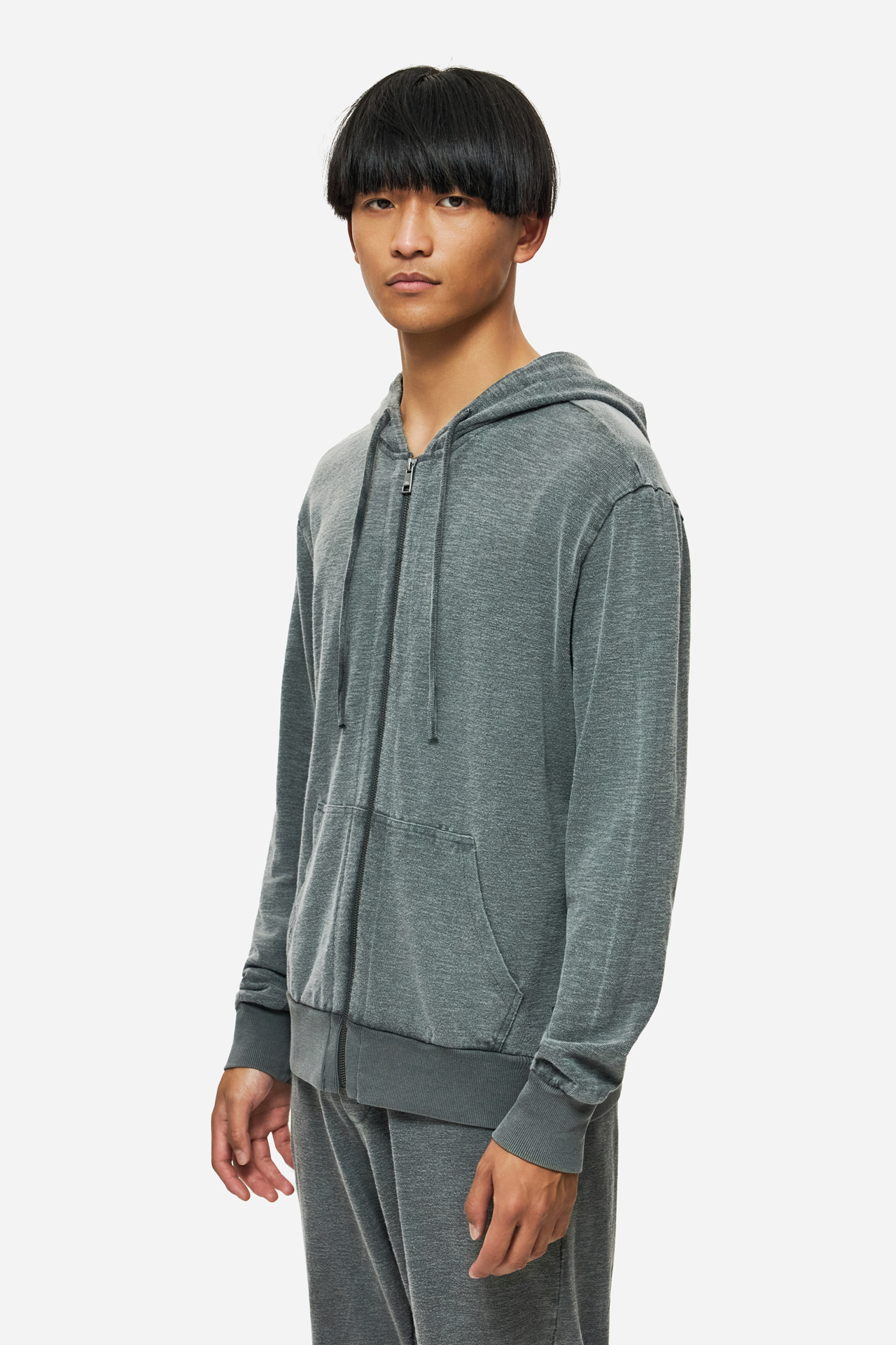 REGULAR KNITTED SLUB FULLZIP