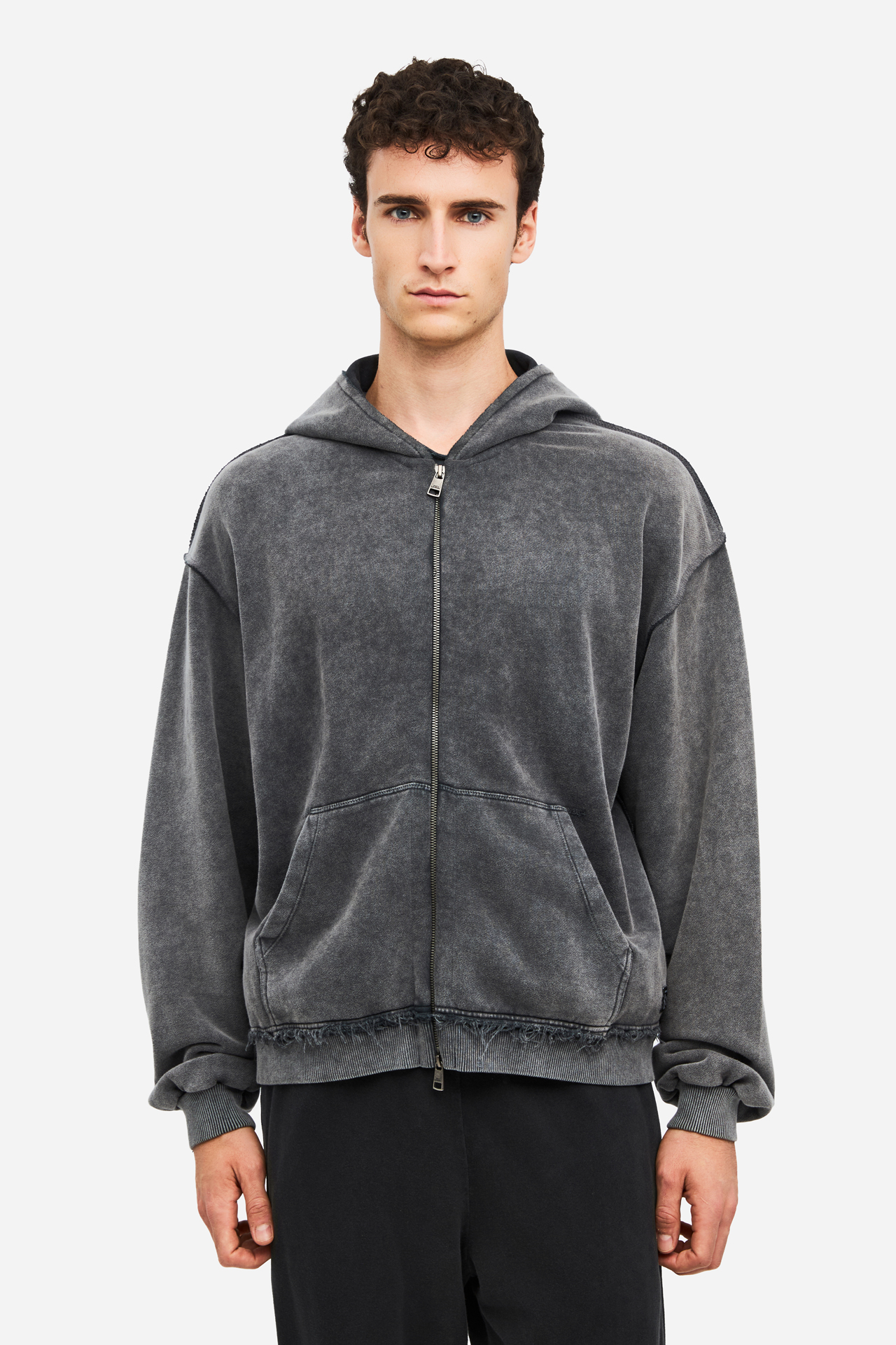 OVERSIZED FULLZIP WITH RAW EDGES