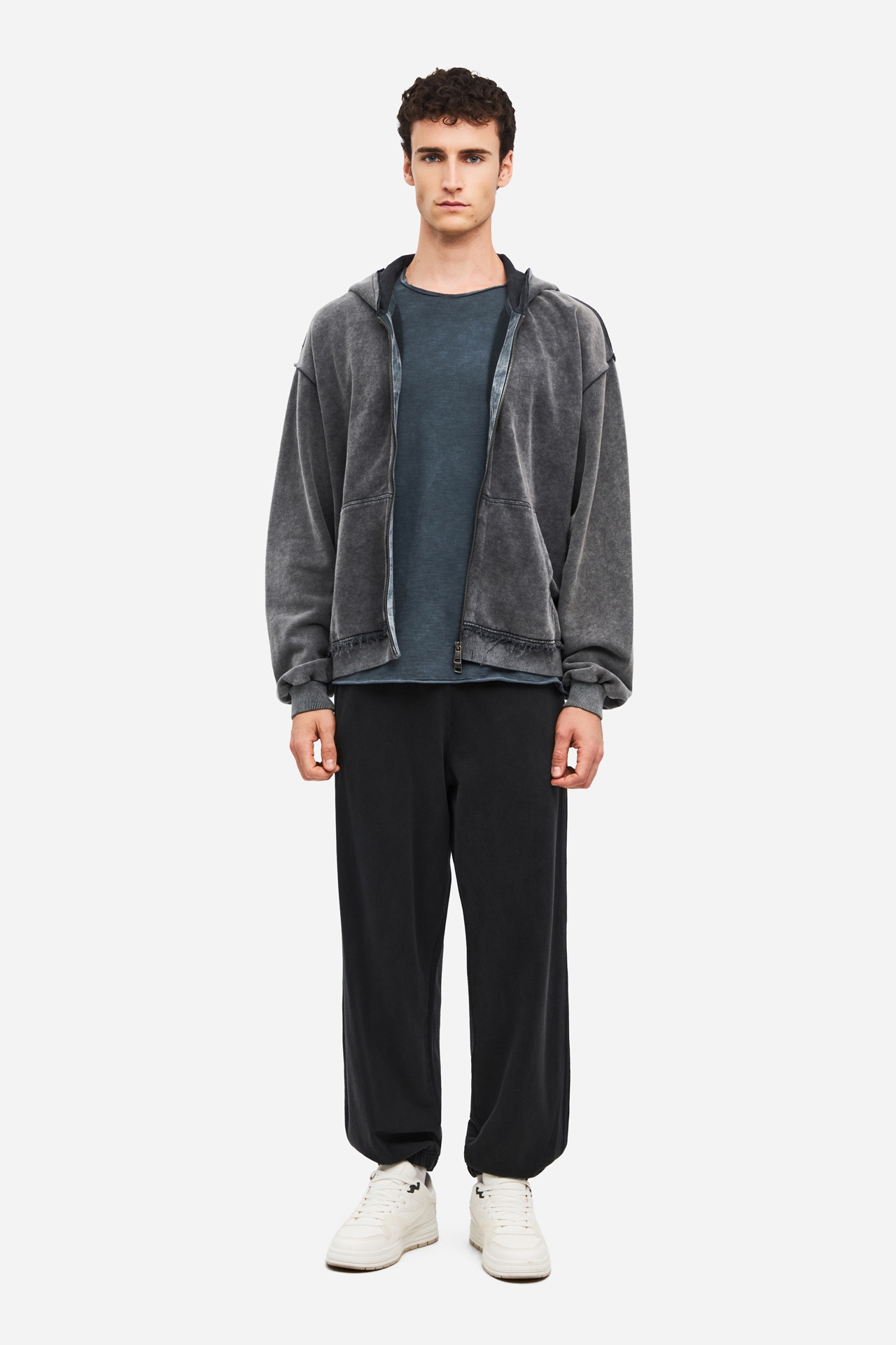 OVERSIZED FULLZIP WITH RAW EDGES
