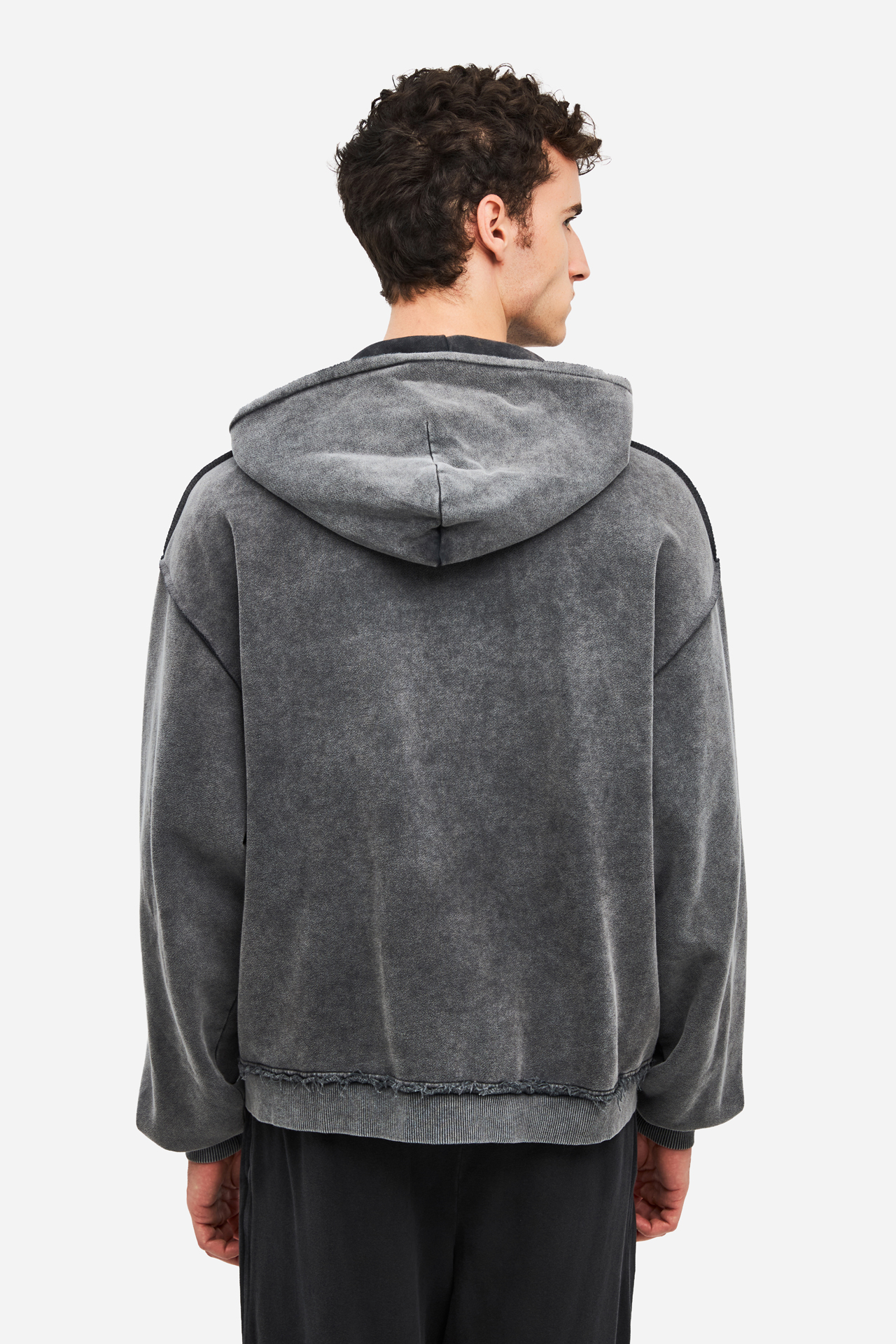 OVERSIZED FULLZIP WITH RAW EDGES