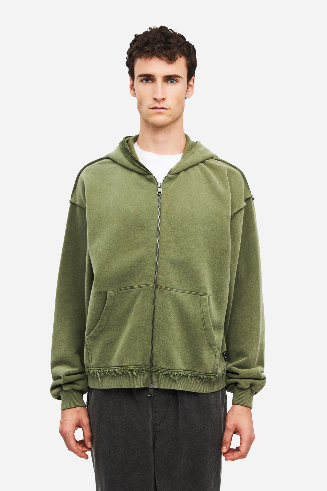 OVERSIZED FULLZIP WITH RAW EDGES