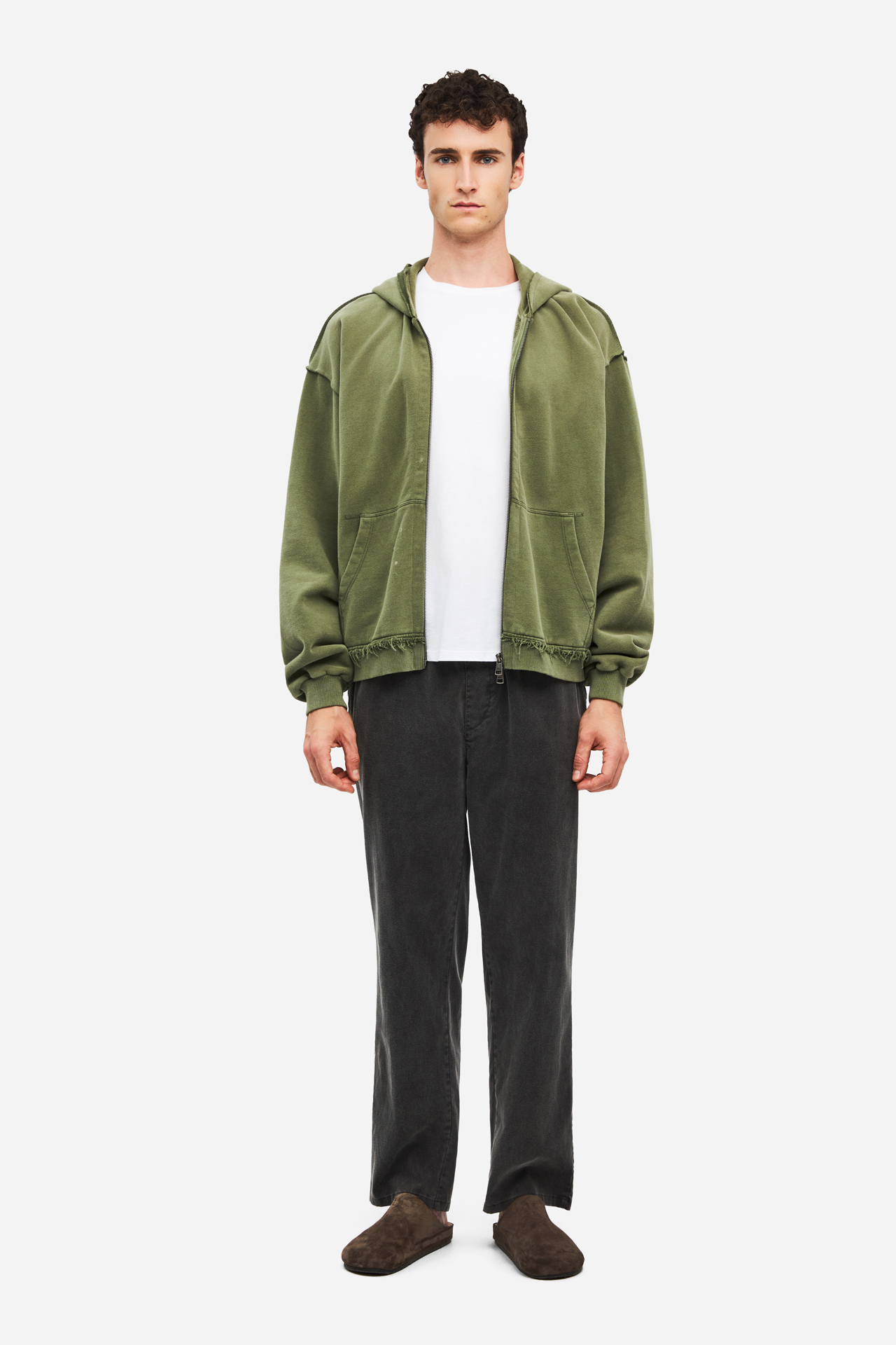 OVERSIZED FULLZIP WITH RAW EDGES