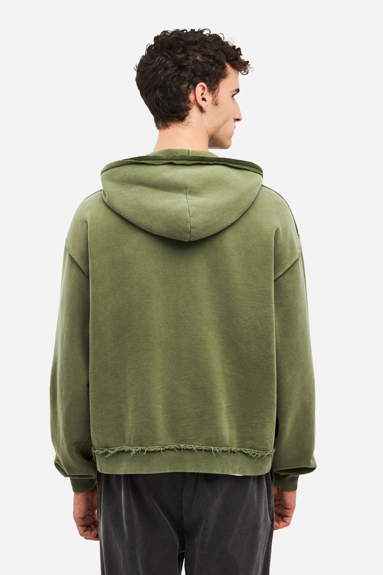 OVERSIZED FULLZIP WITH RAW EDGES