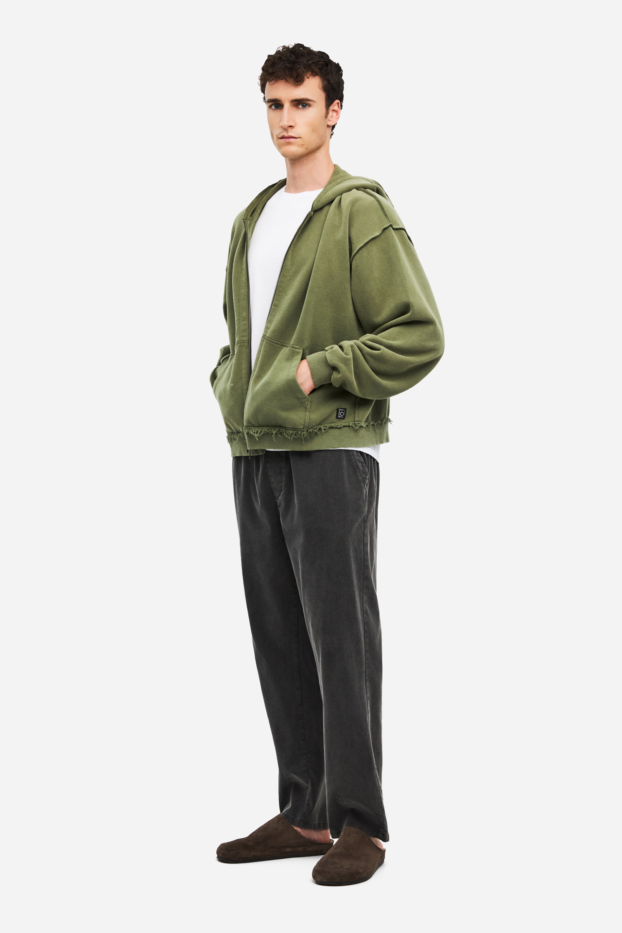 OVERSIZED FULLZIP WITH RAW EDGES