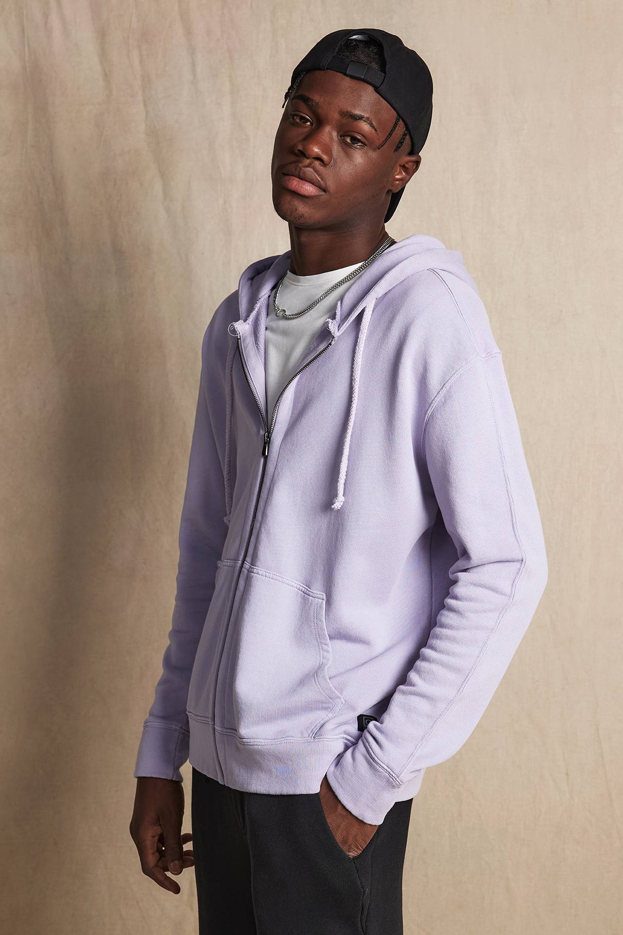 DROPSHOULDER LOOSE KNIT F-ZIP