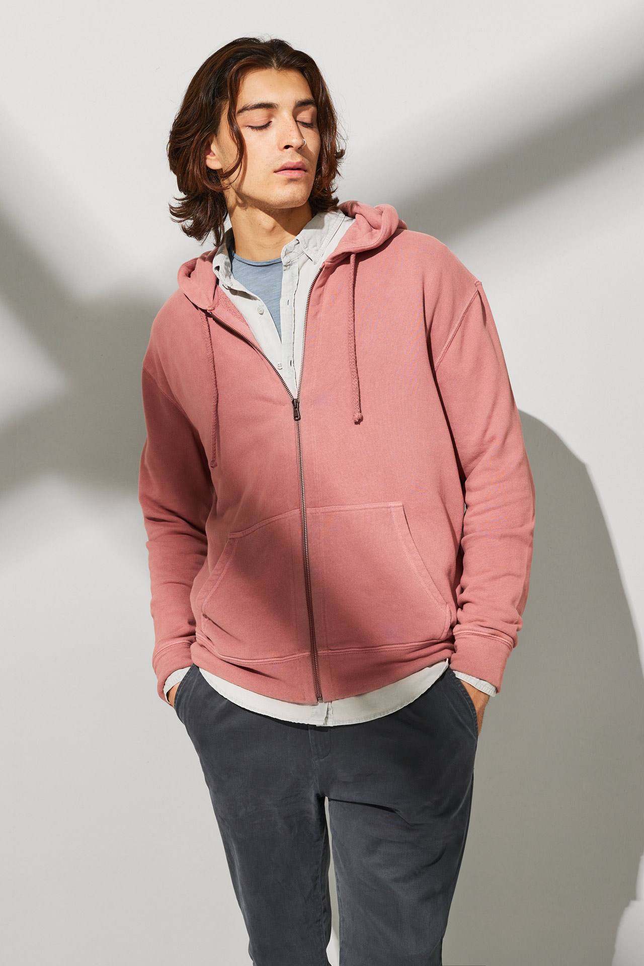 DROPSHOULDER LOOSE KNIT F-ZIP