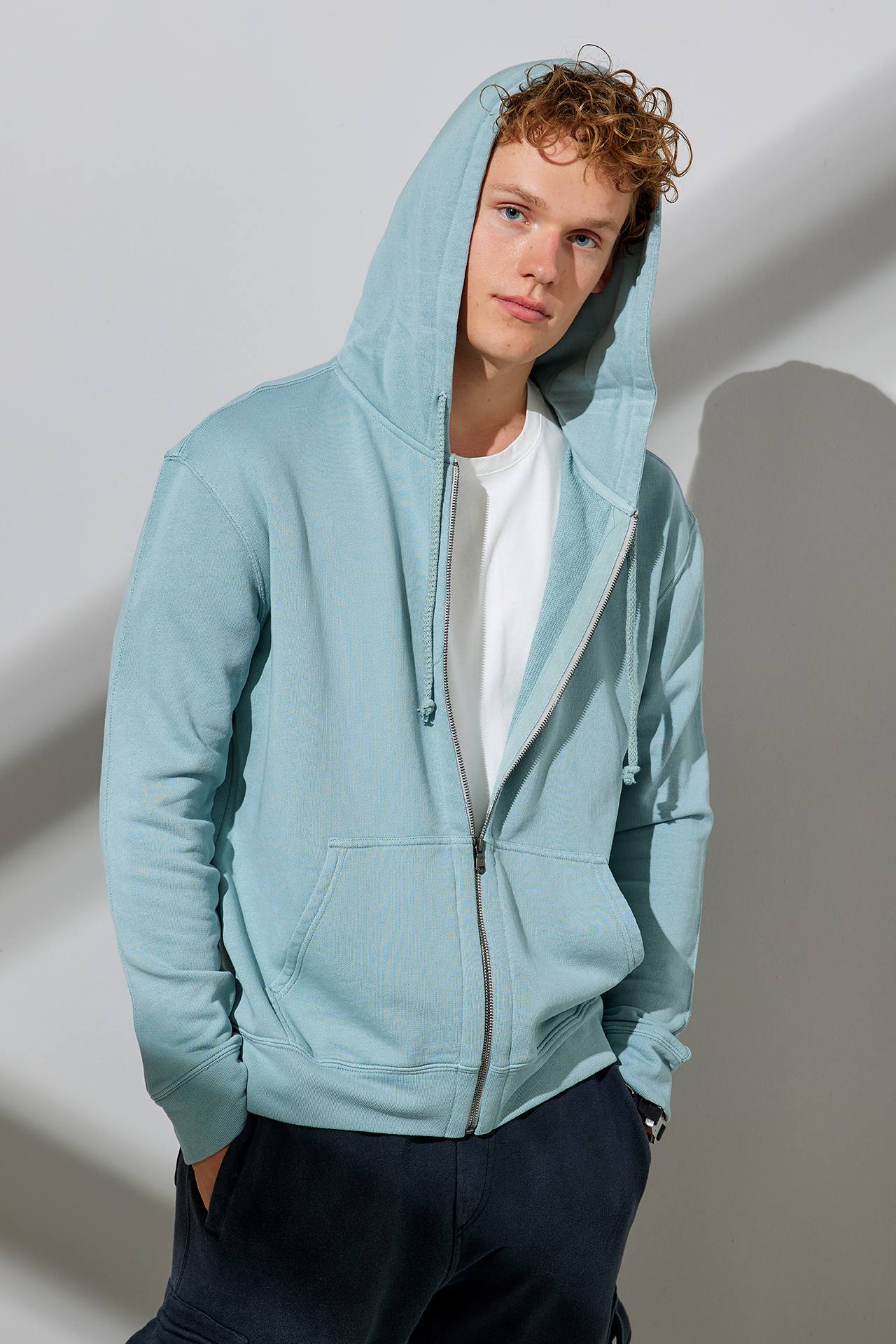 DROPSHOULDER LOOSE KNIT F-ZIP