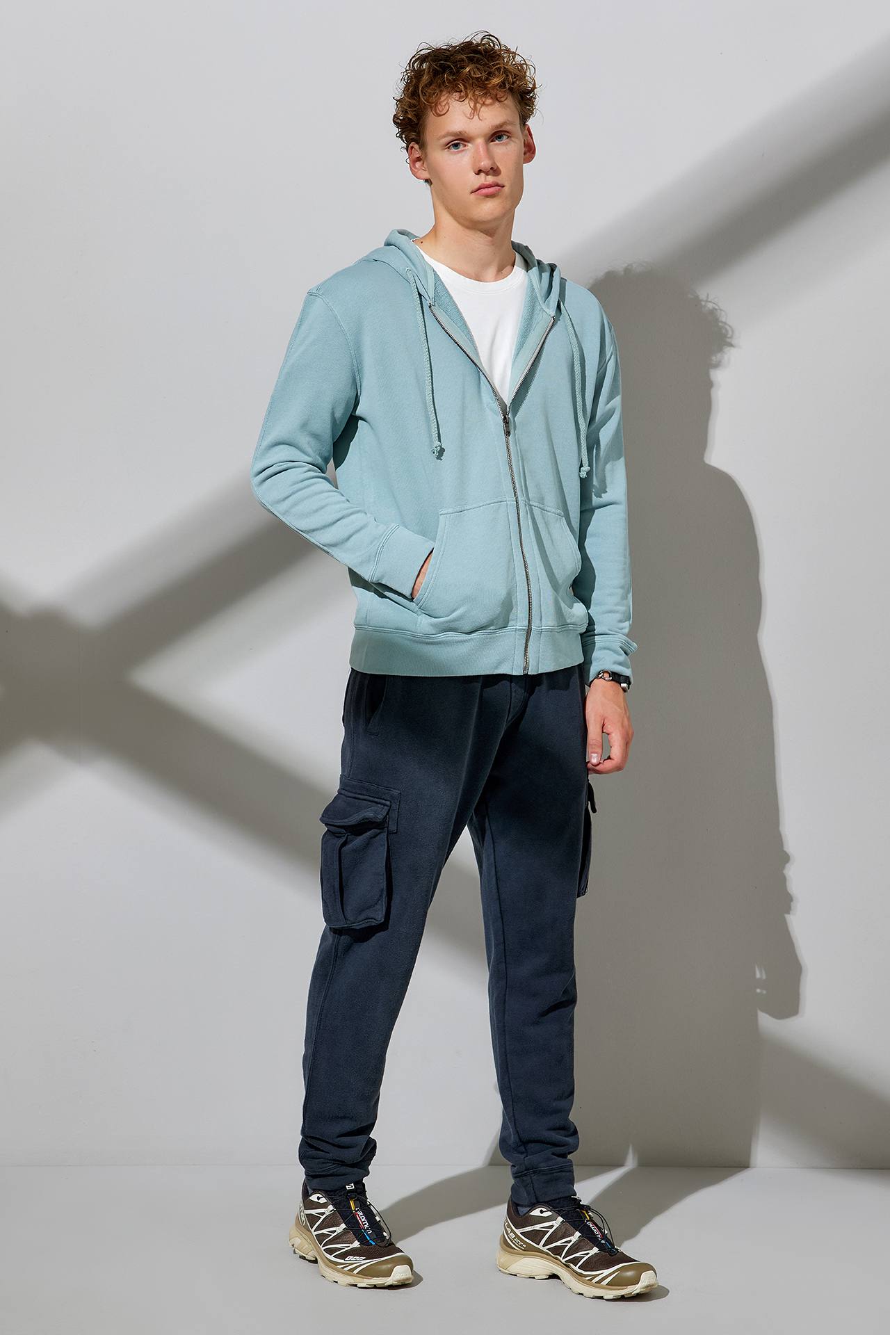 DROPSHOULDER LOOSE KNIT F-ZIP