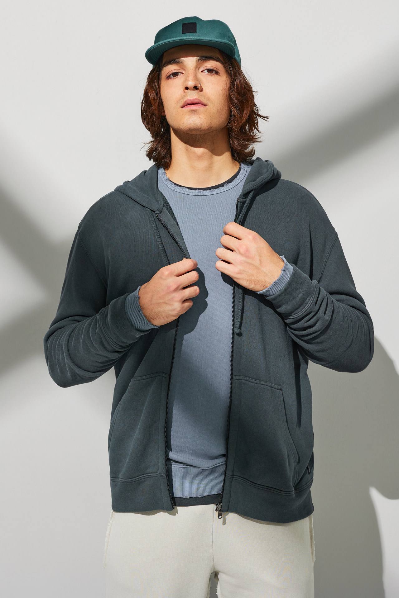 DROPSHOULDER LOOSE KNIT F-ZIP