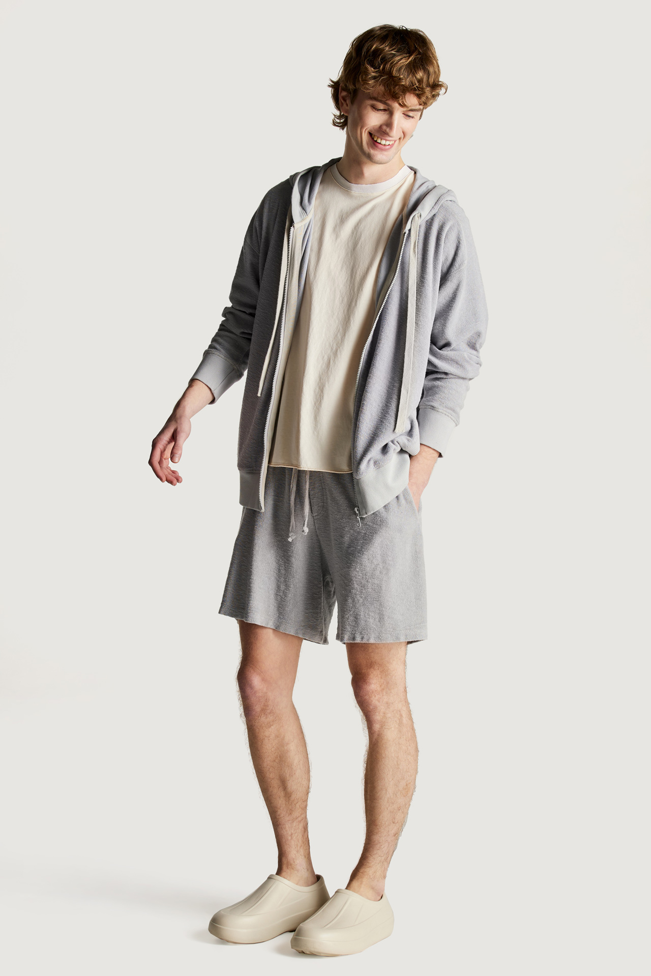 Terry Towel With Rib Detail FULL ZIP