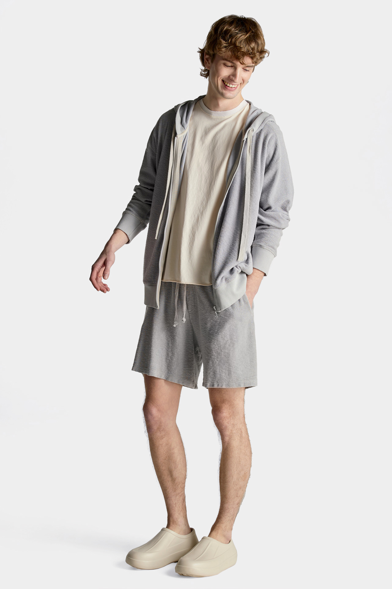 Terry Towel With Rib Detail FULL ZIP
