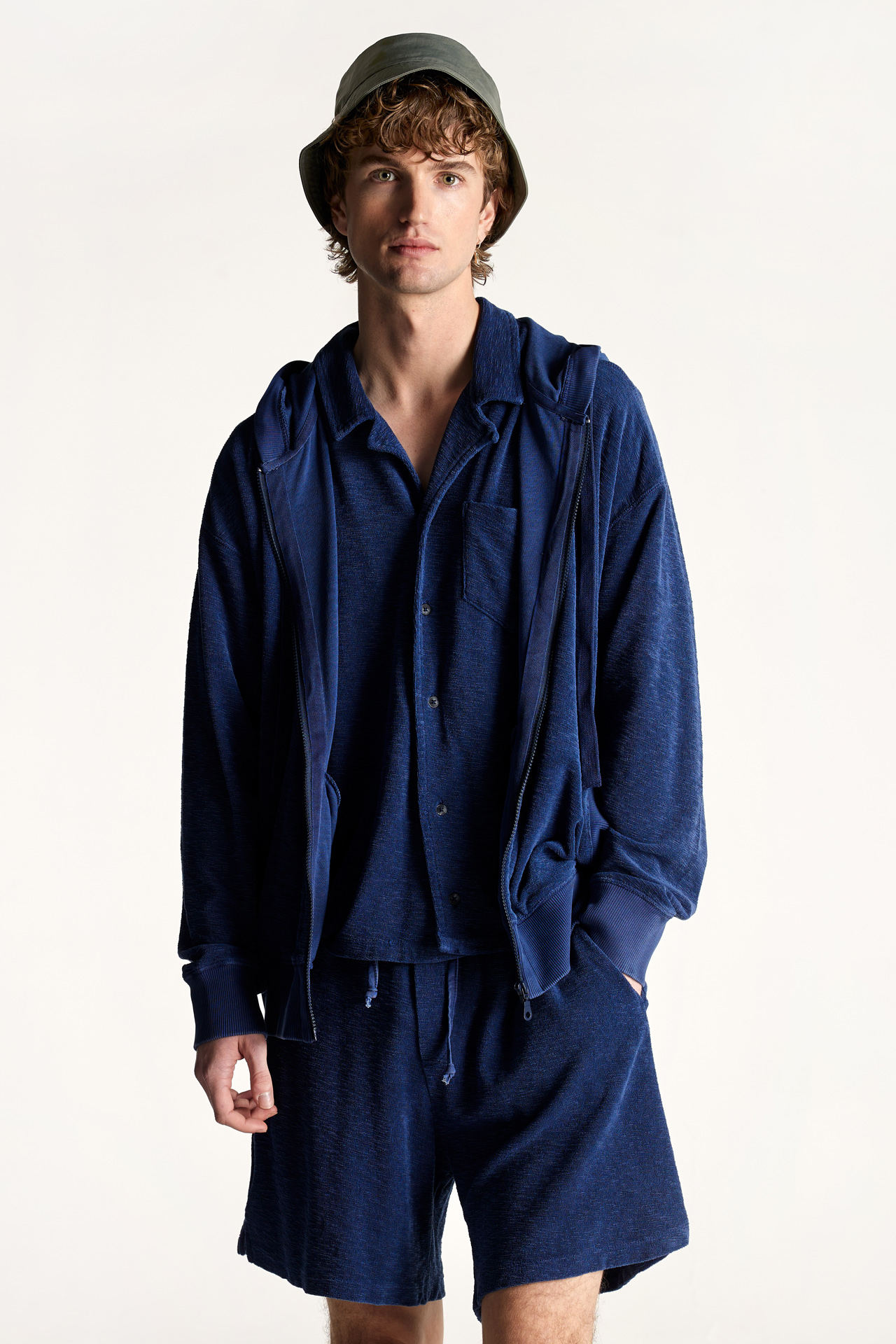 Terry Towel With Rib Detail FULL ZIP