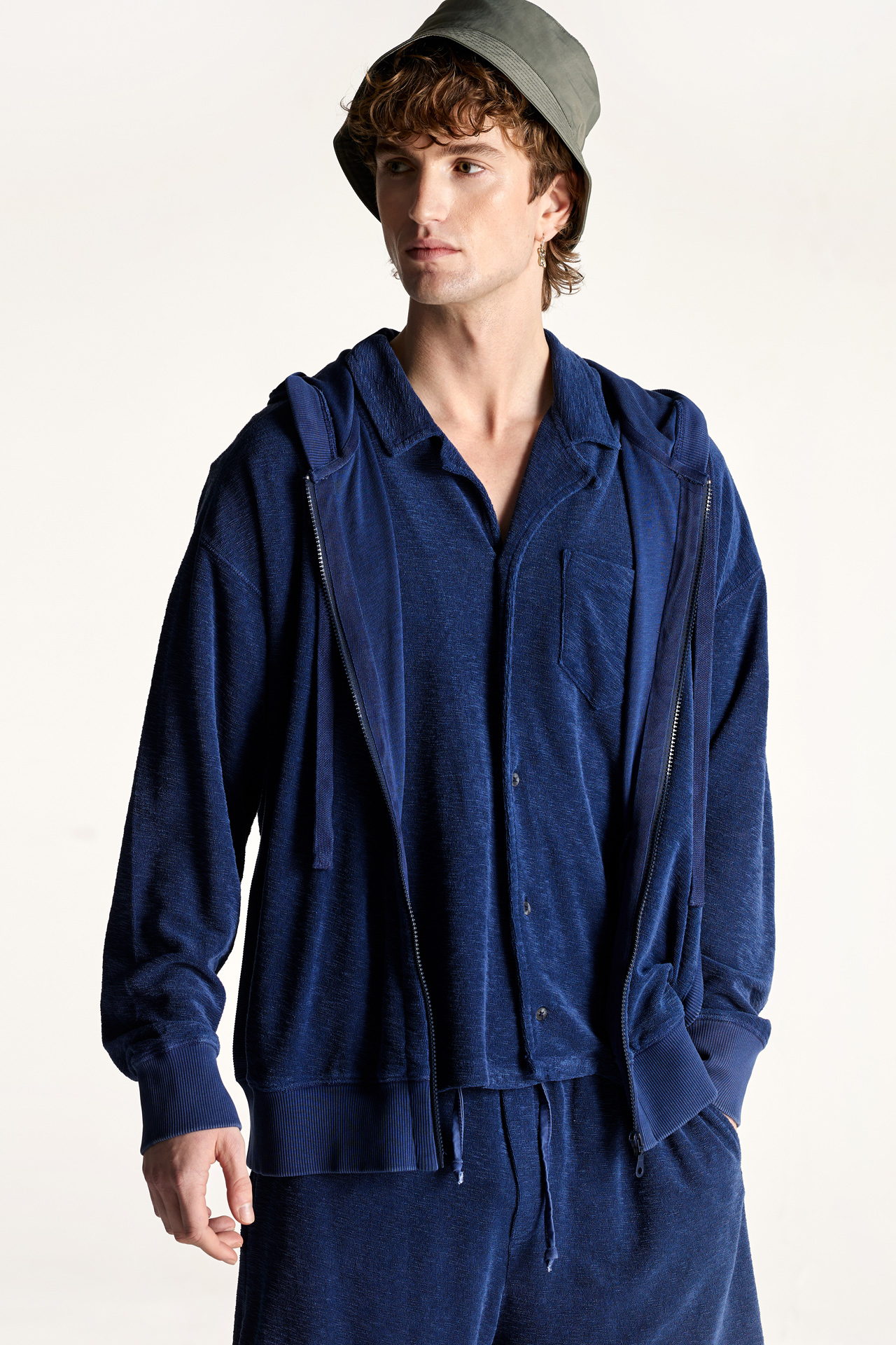 Terry Towel With Rib Detail FULL ZIP