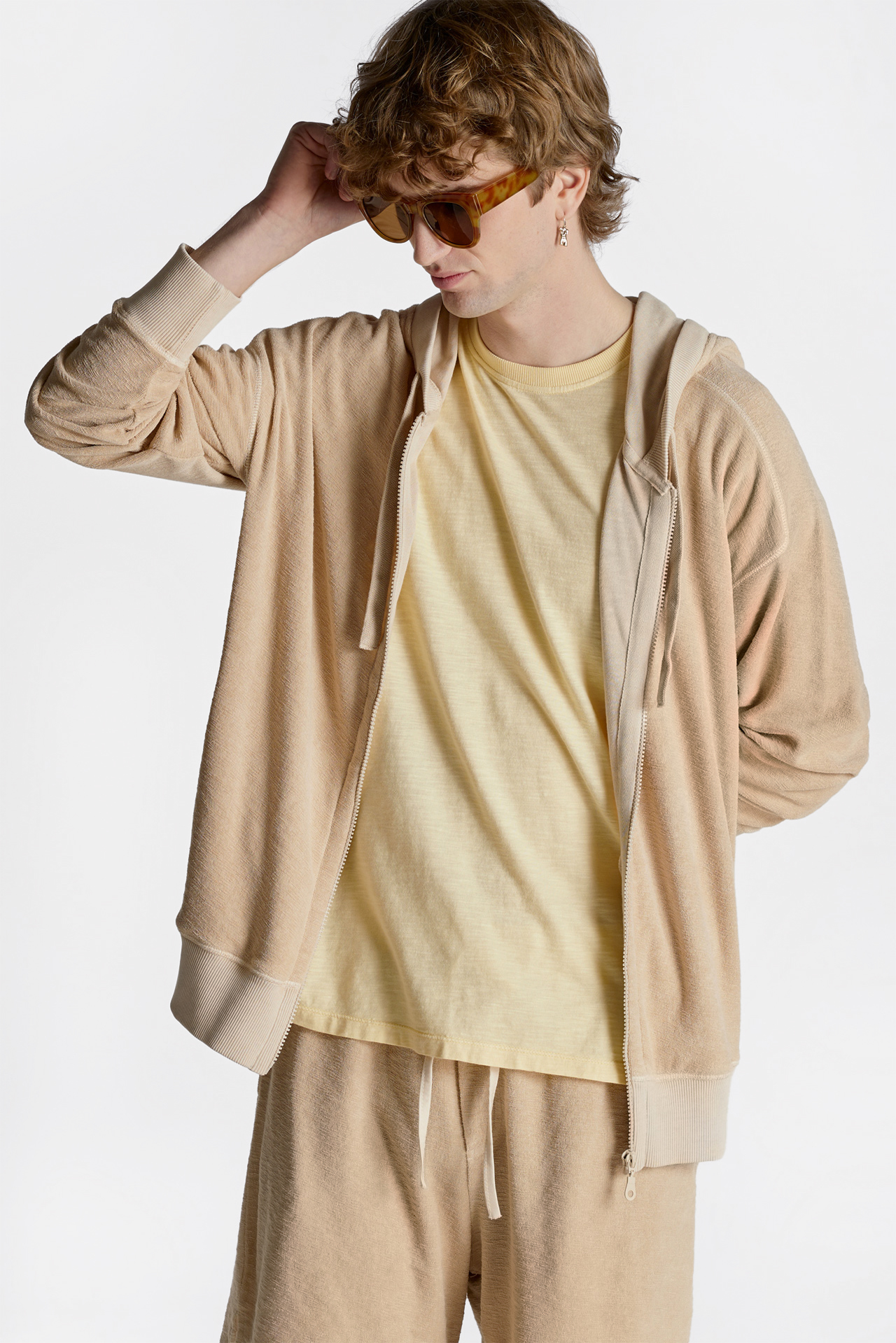 Terry Towel With Rib Detail FULL ZIP