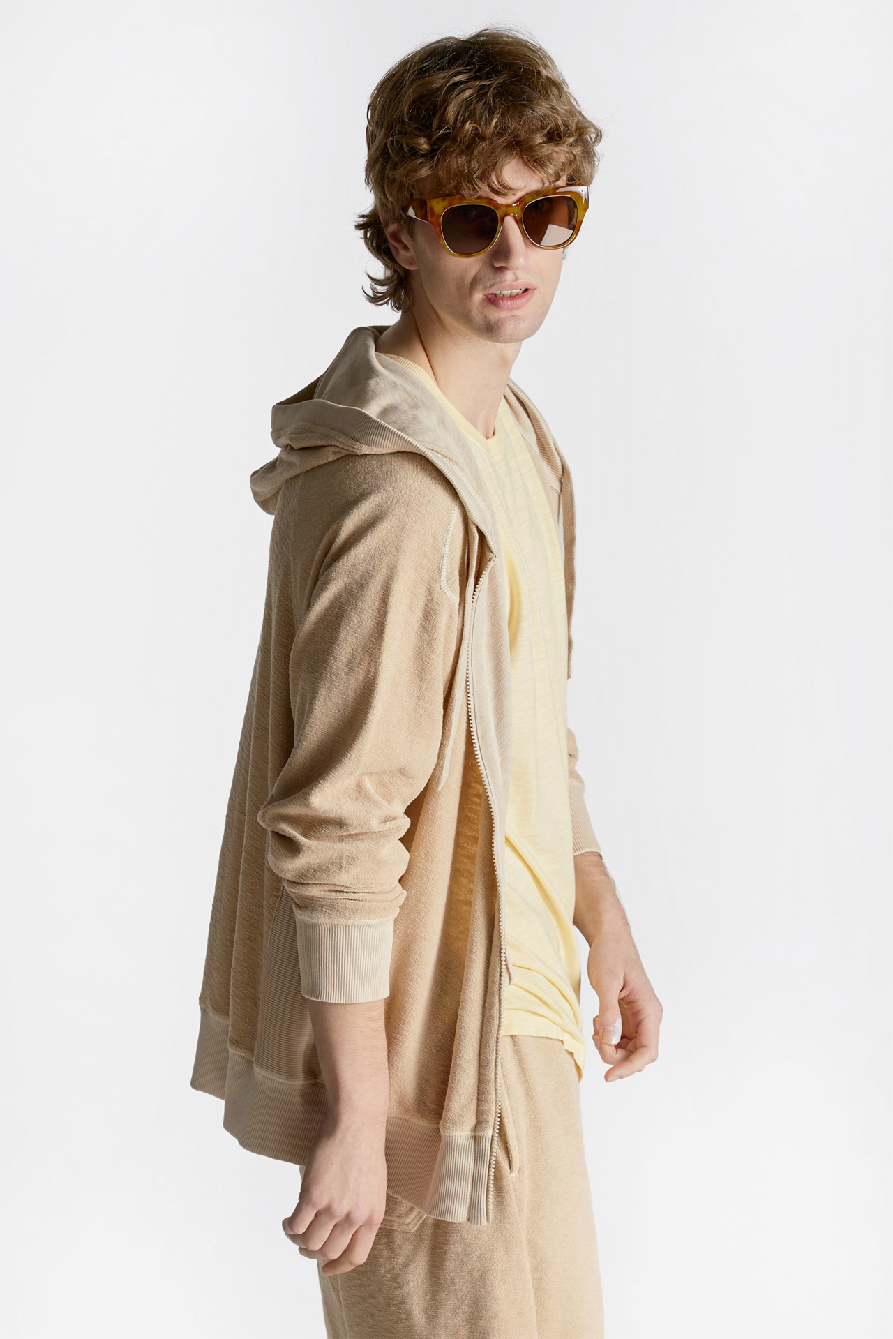 Terry Towel With Rib Detail FULL ZIP