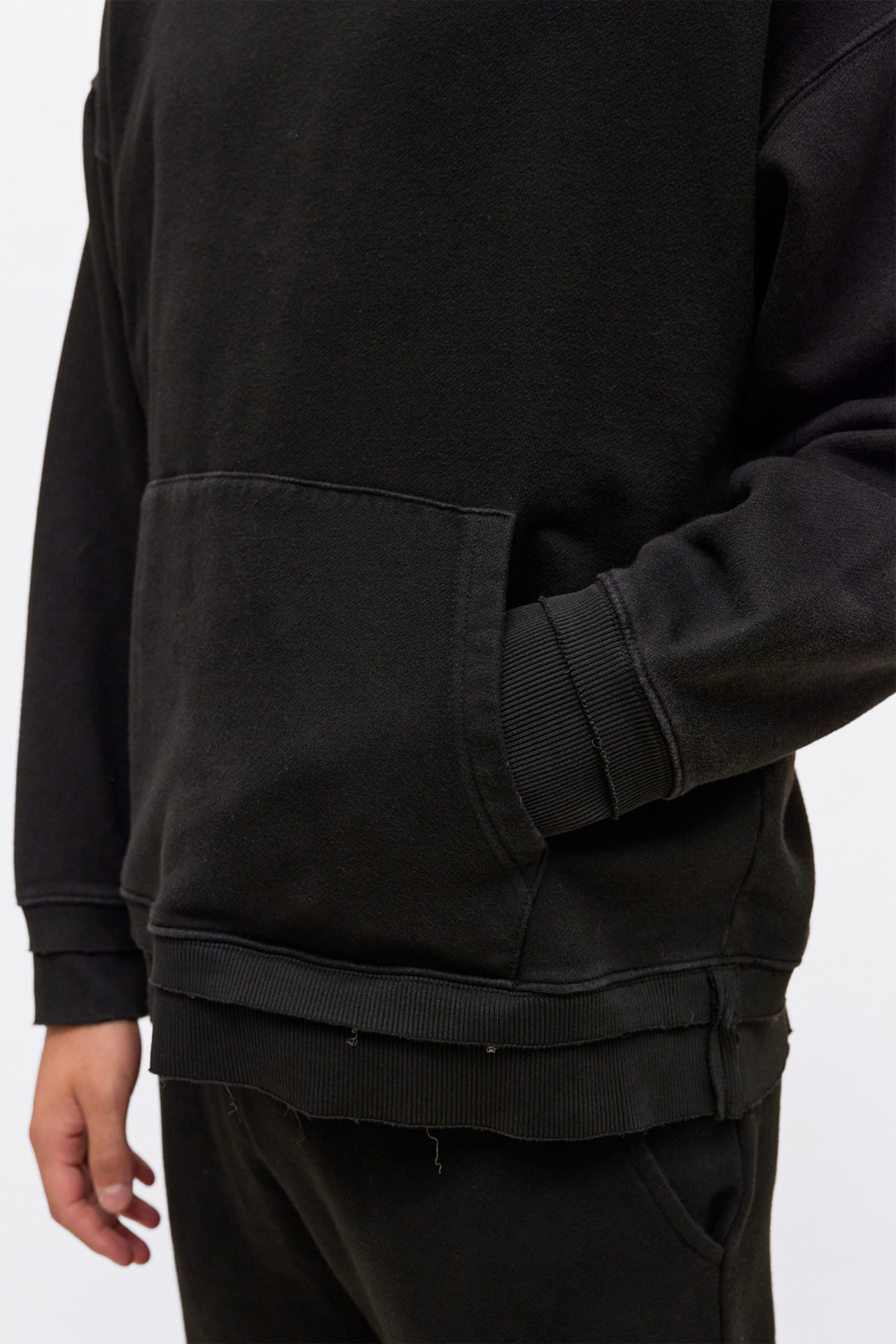 Rib Detailed Hoodie