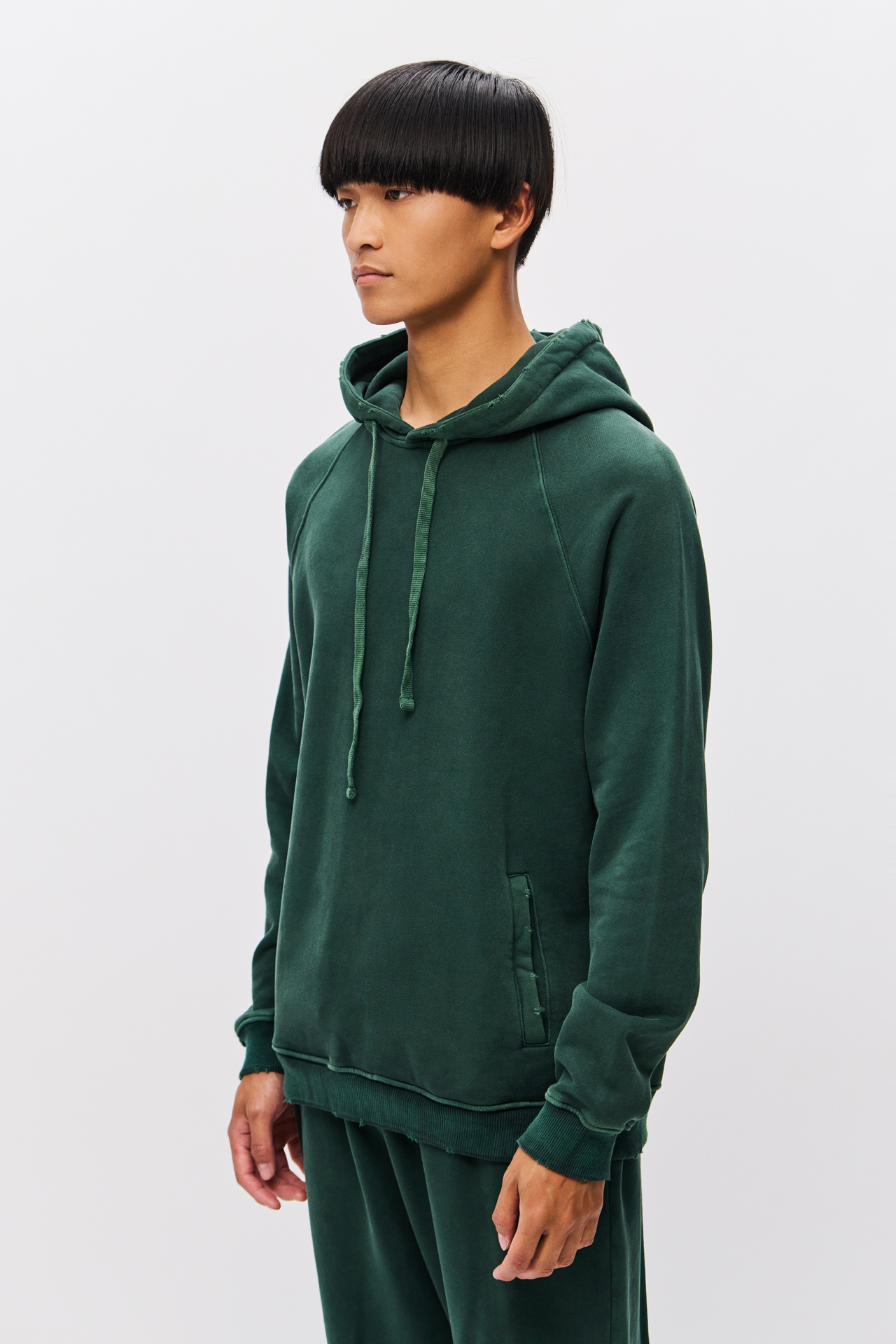 RAGLAN HOODIE WITH DESTROYS