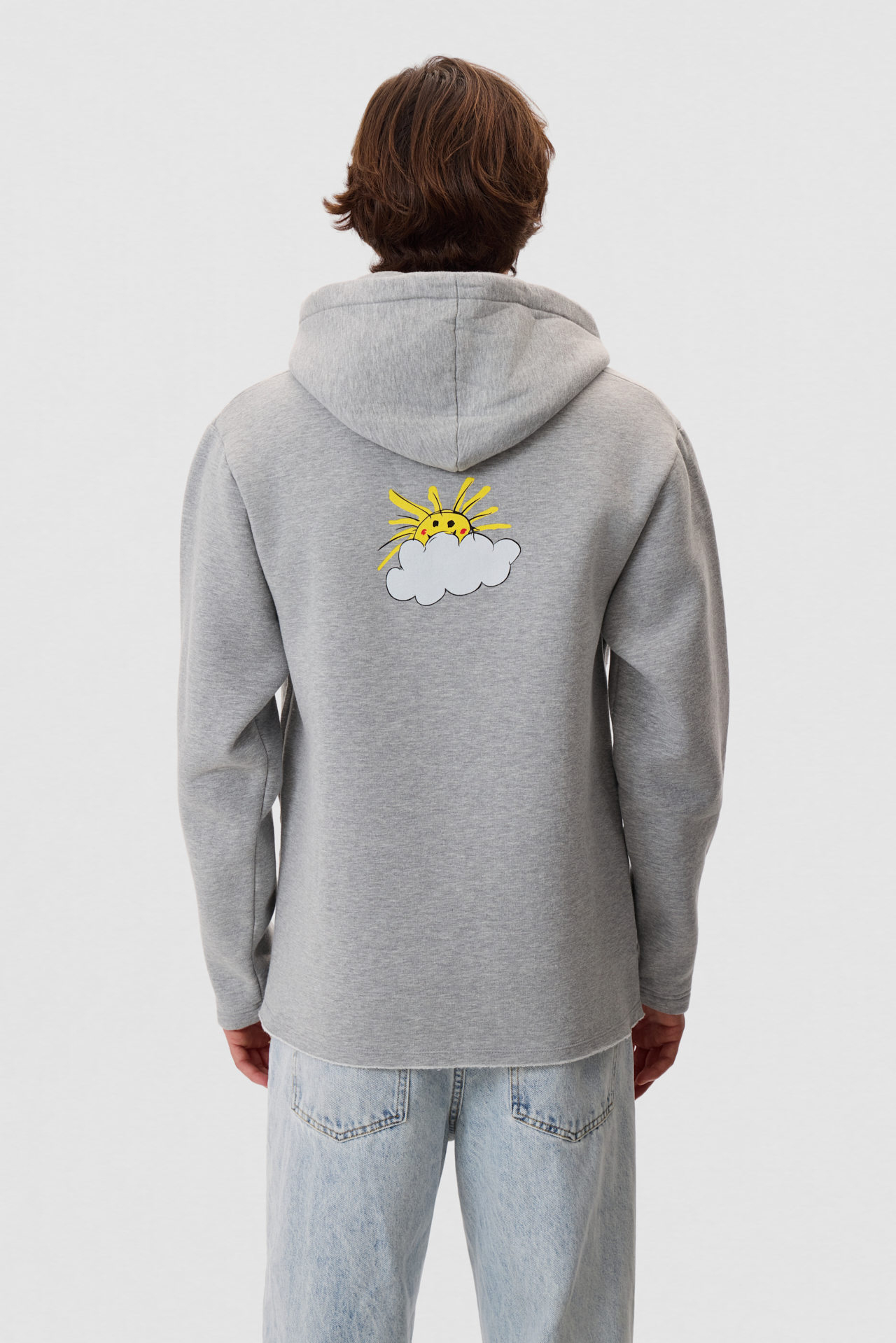 RELAXED HOODIE WITH RAW EDGE DETAIL