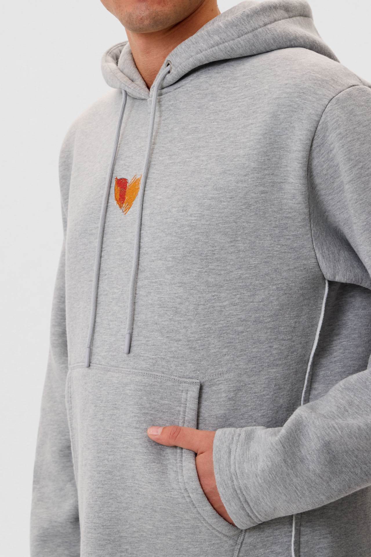 RELAXED HOODIE WITH RAW EDGE DETAIL