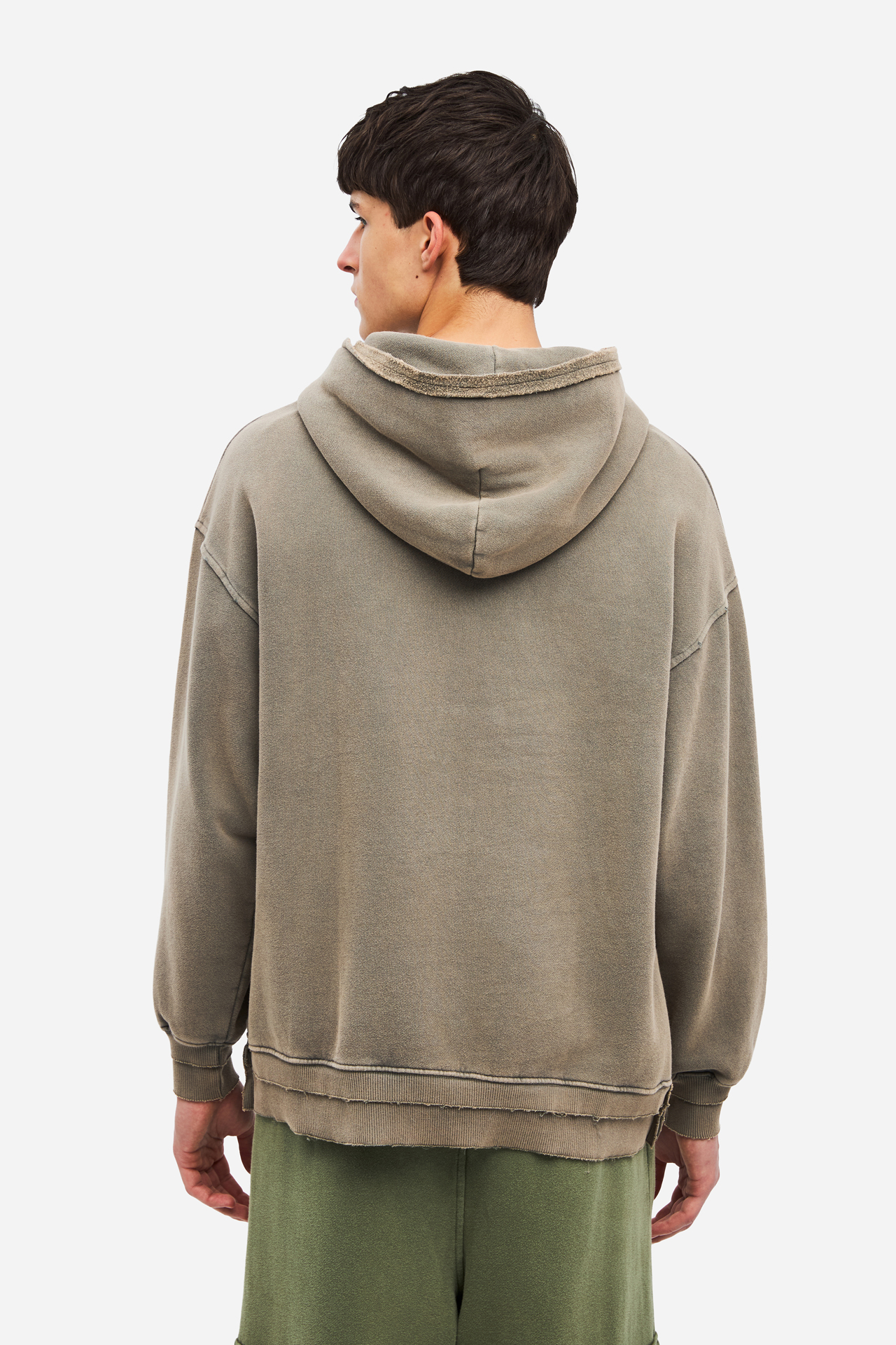 RELAXED HOODIE WITH RIB DETAILS