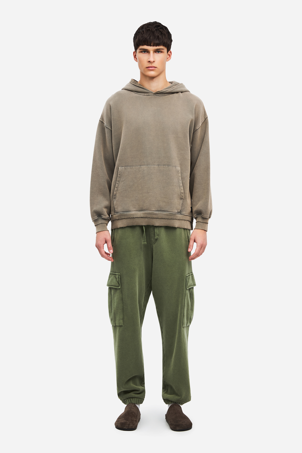 RELAXED HOODIE WITH RIB DETAILS