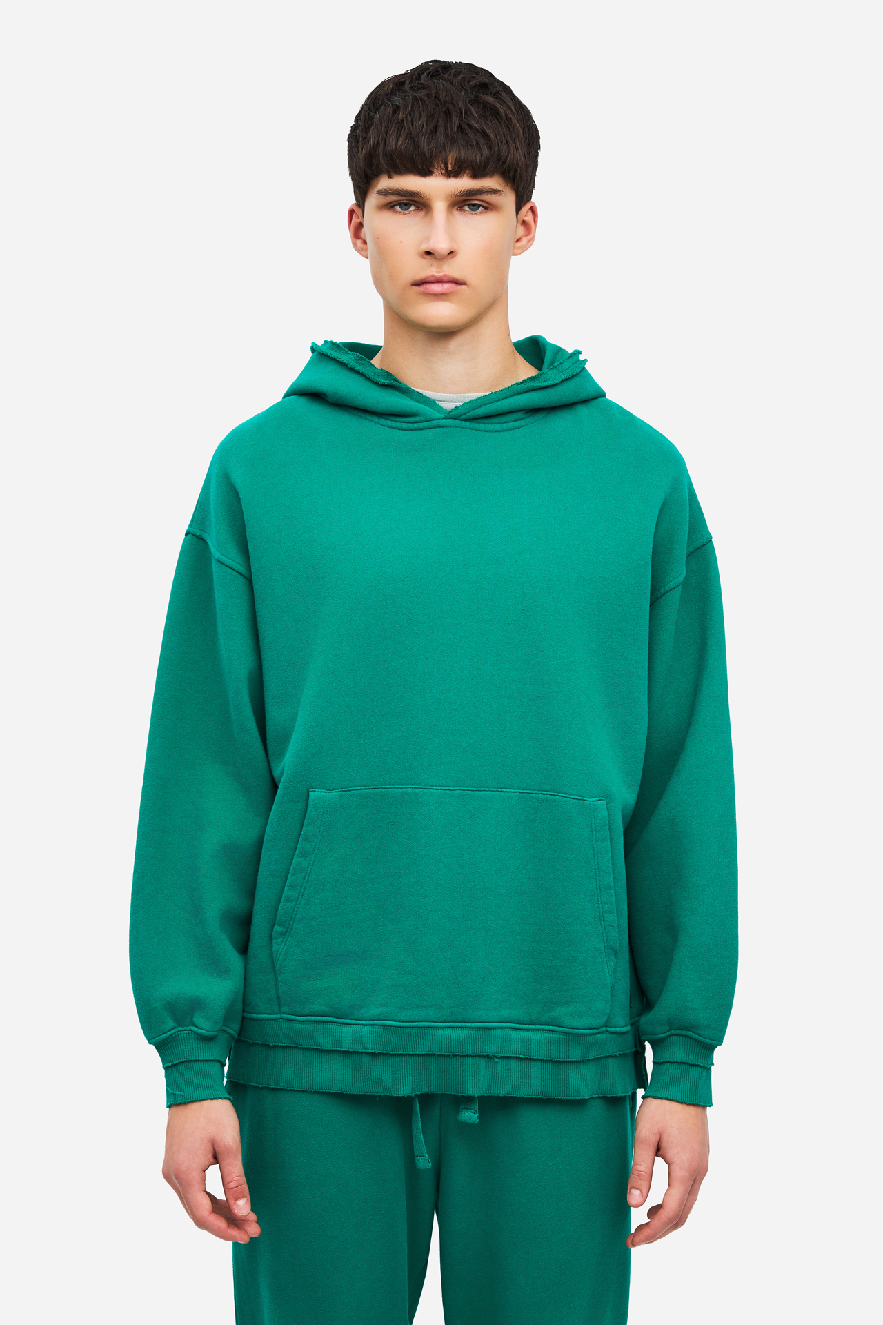 RELAXED HOODIE WITH RIB DETAILS